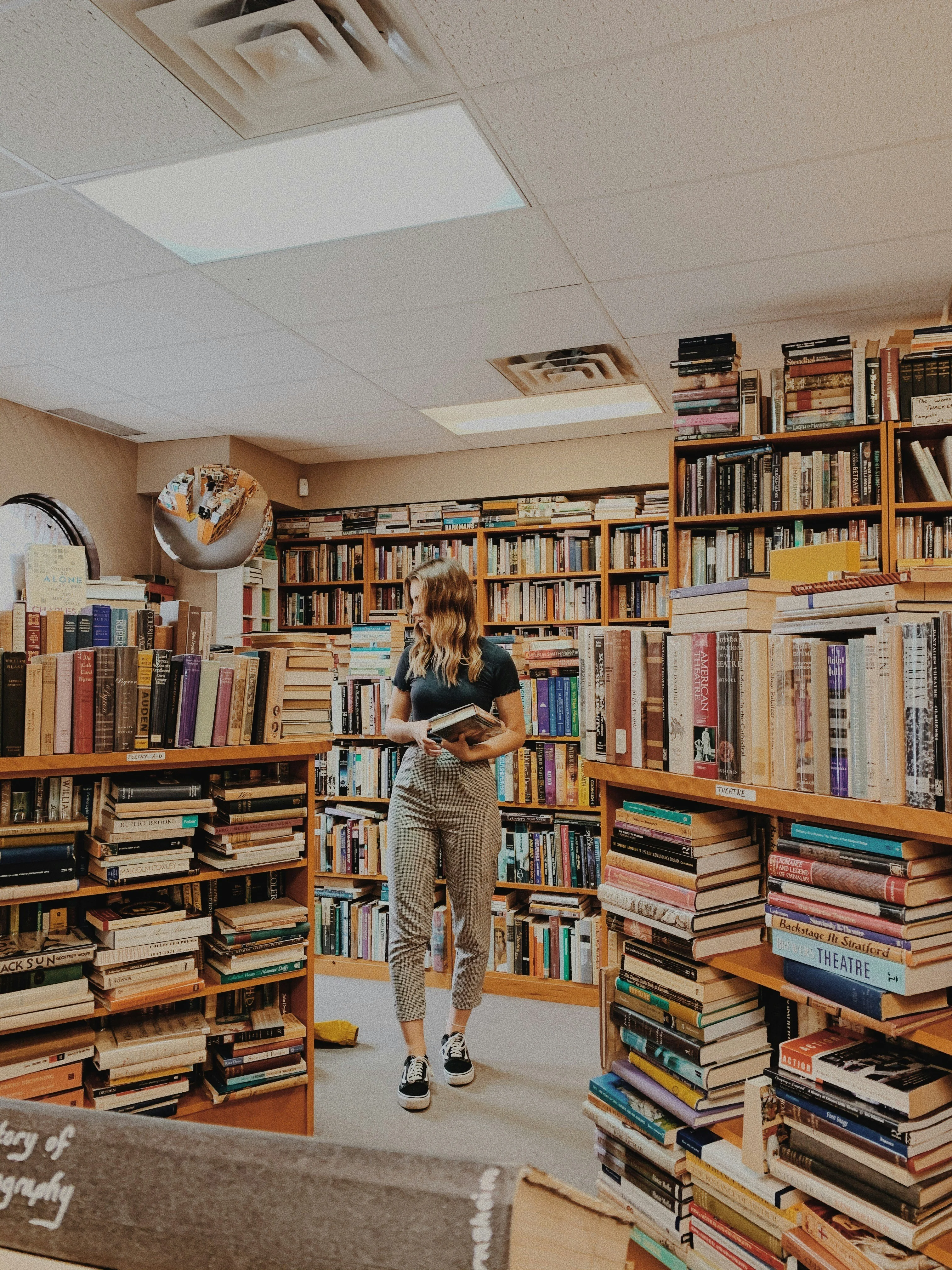 Books stacked on table