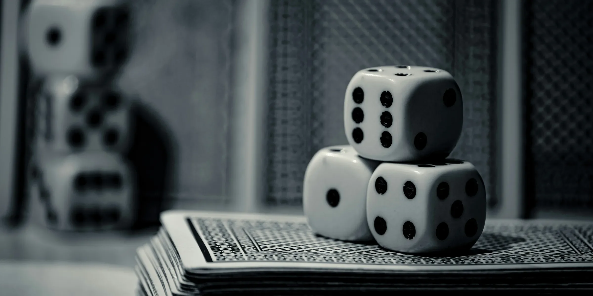 a group of white and black dice