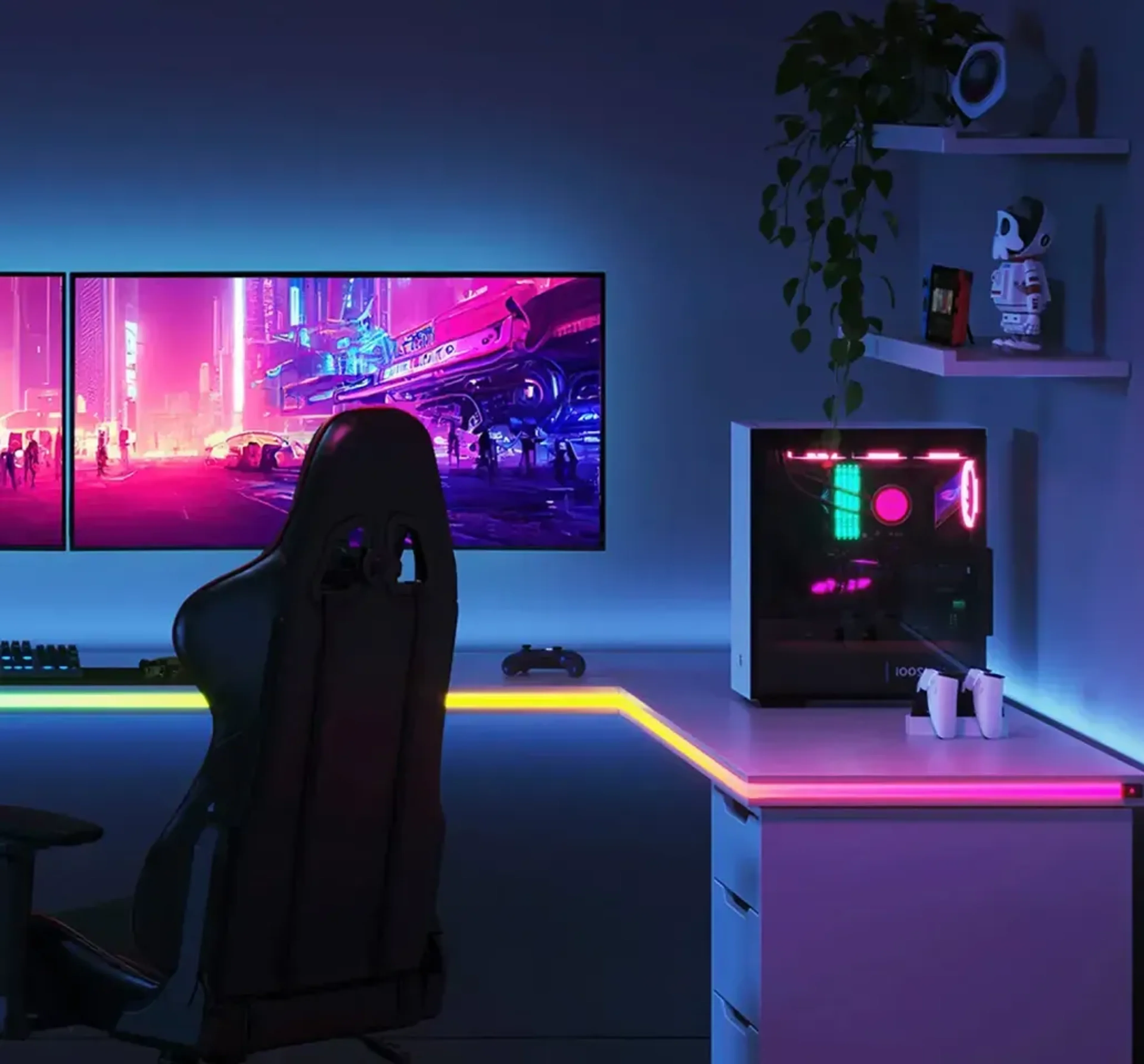 College imagery featuring Govee Gaming Neon Rope Light 