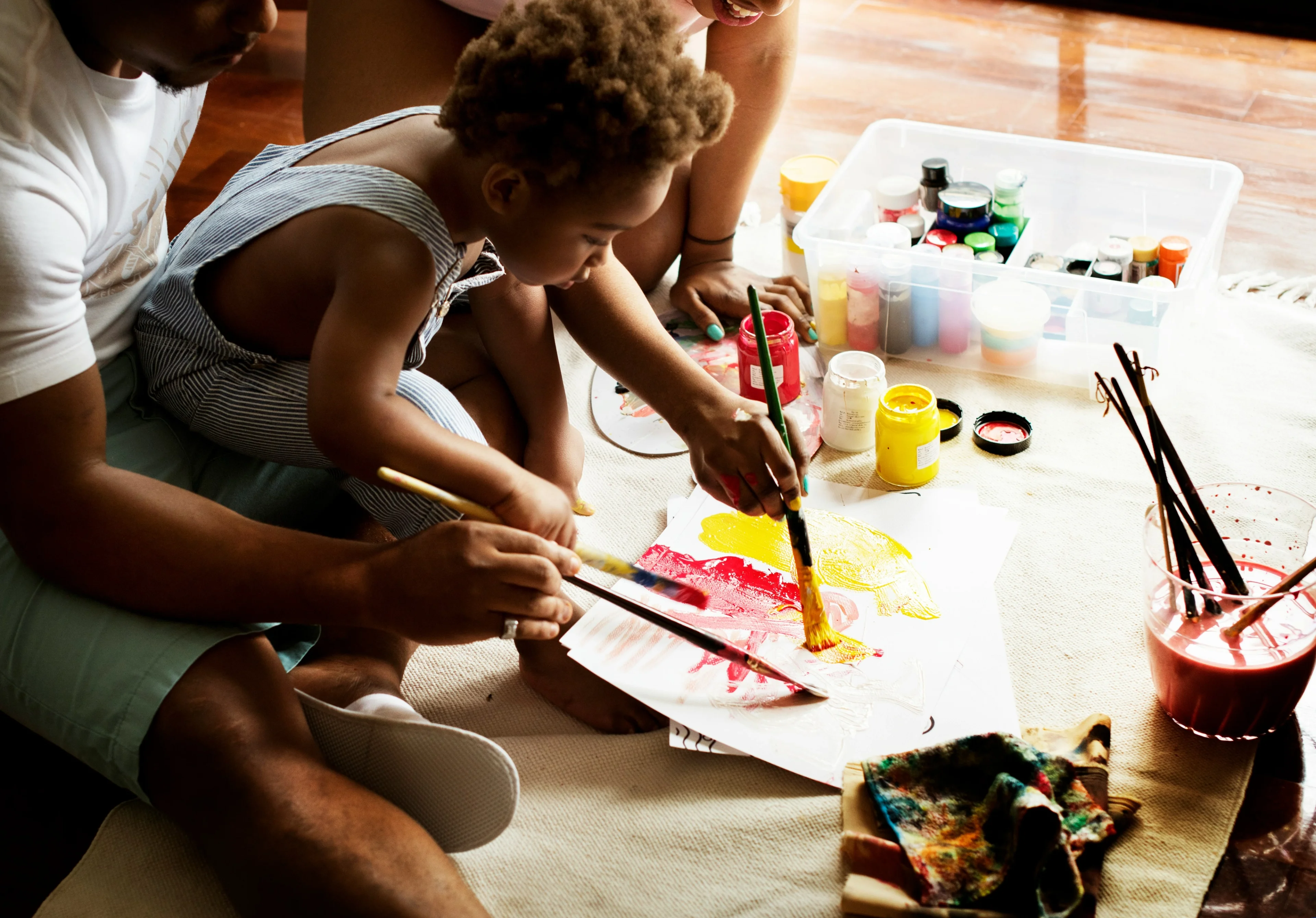 Happy person crafting