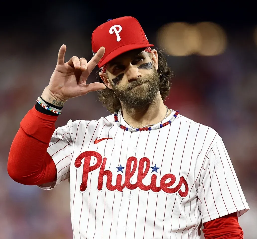 Baseball imagery featuring Bryce Harper Home Jersey