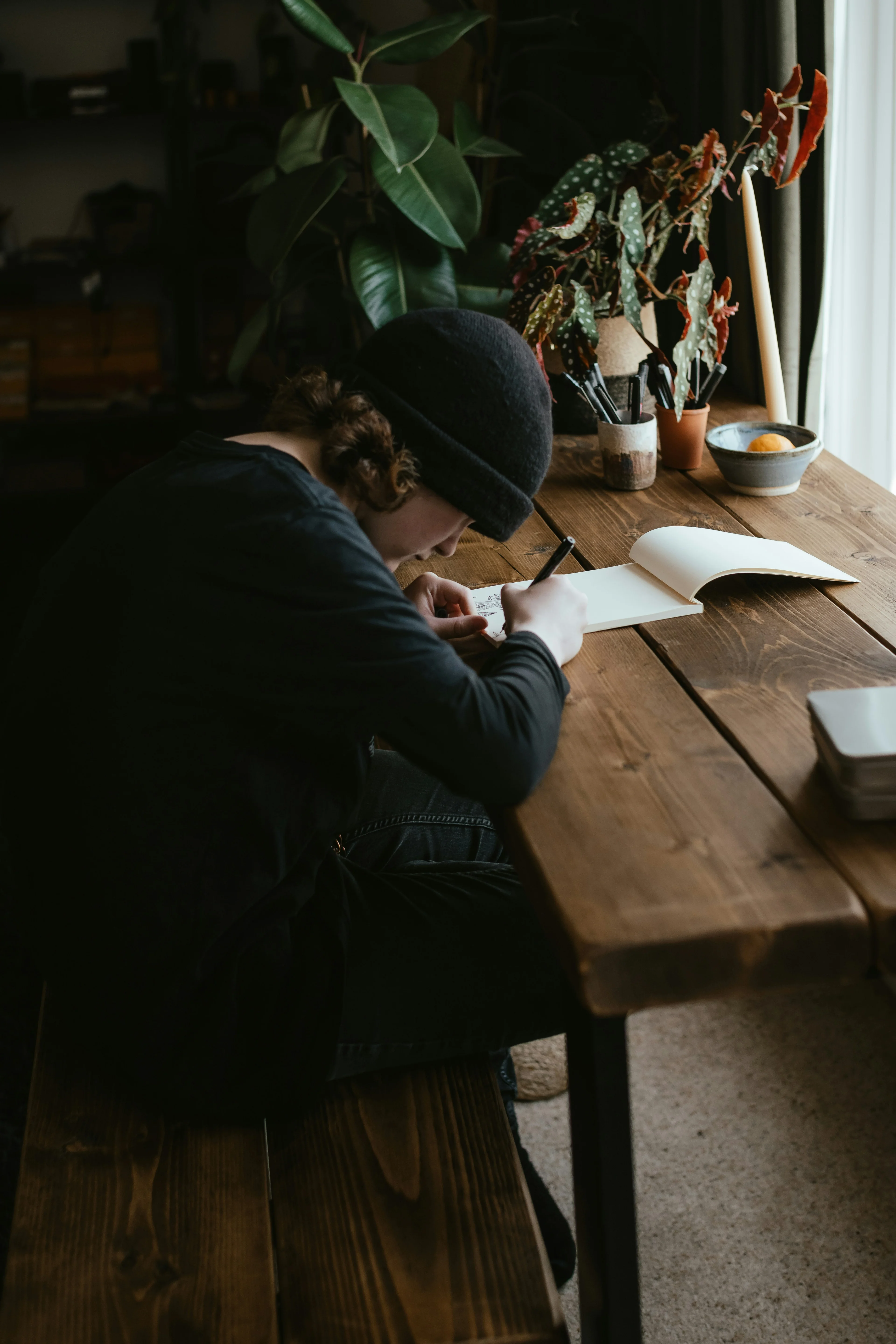 Pens and notebook