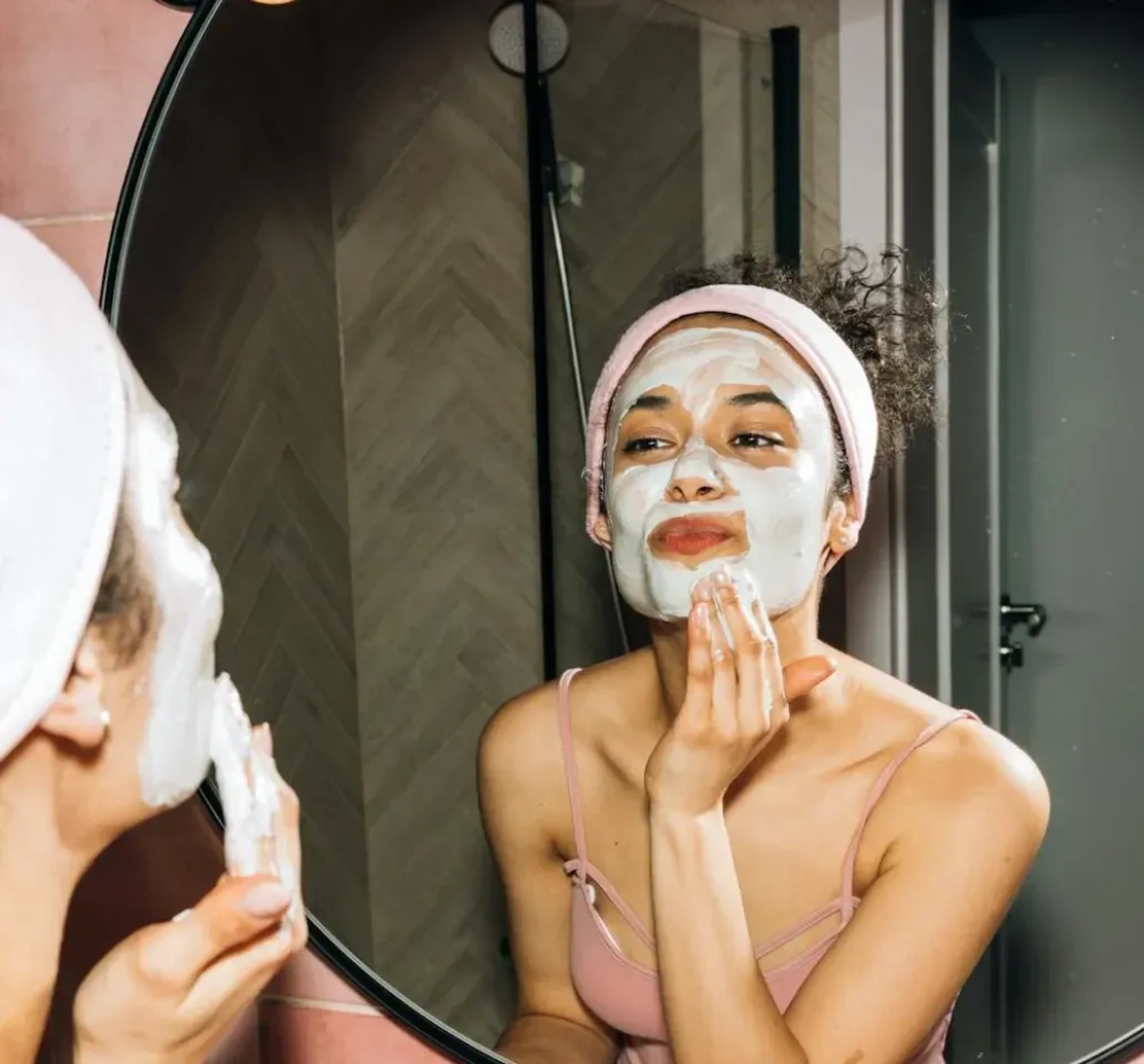 Self-care imagery featuring Fenty Skin Cookies n Clean Face Mask