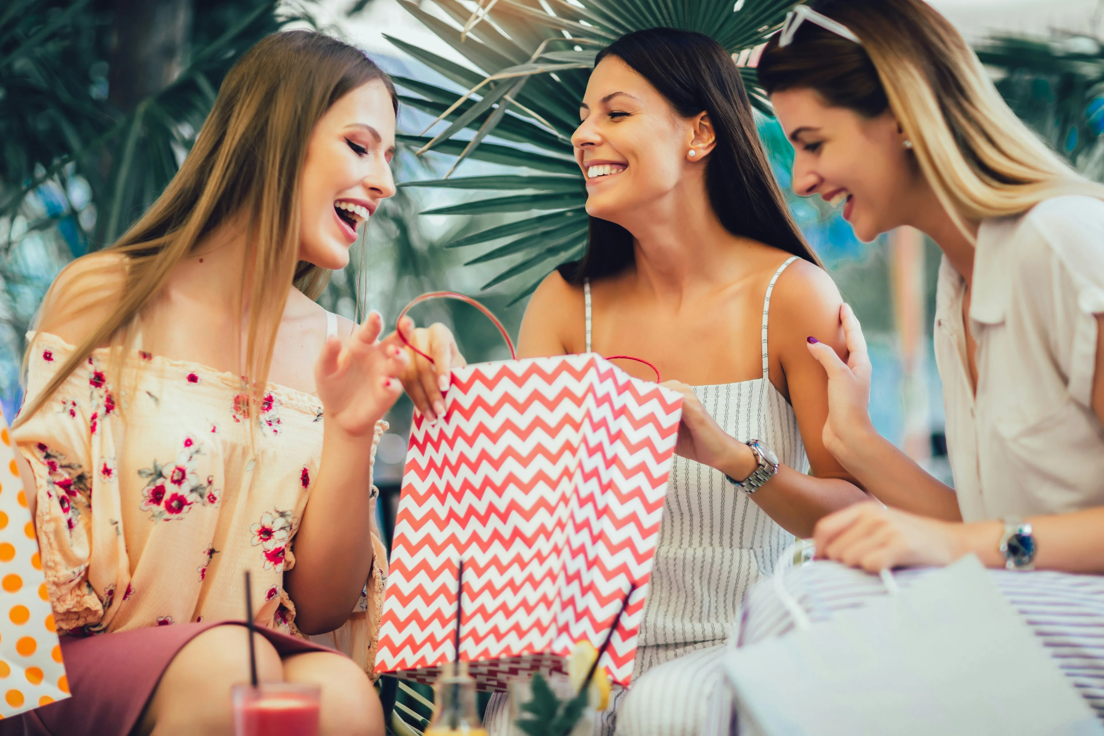 Happy person shopping for gifts