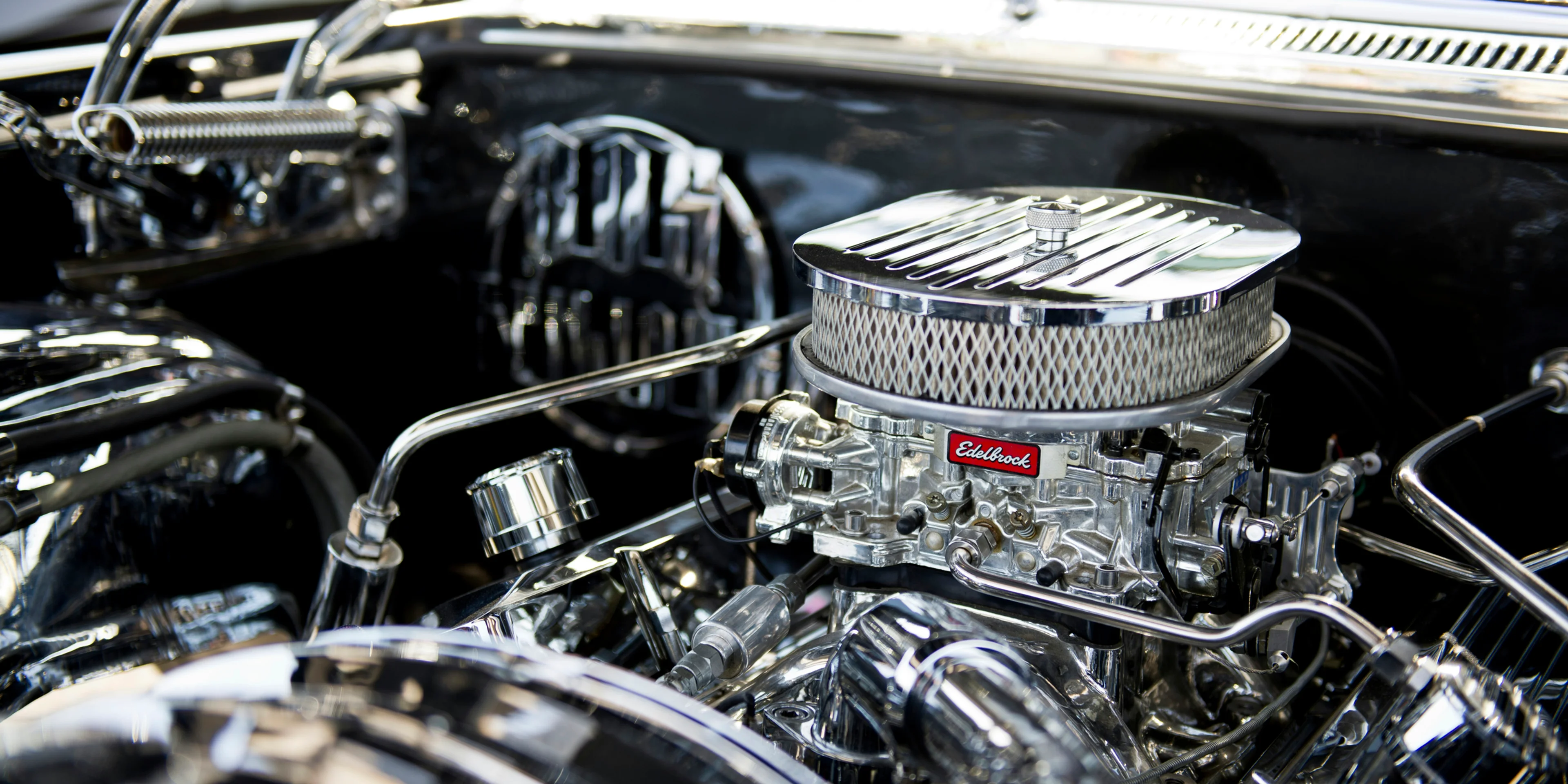 closeup photo of vehicle engine.