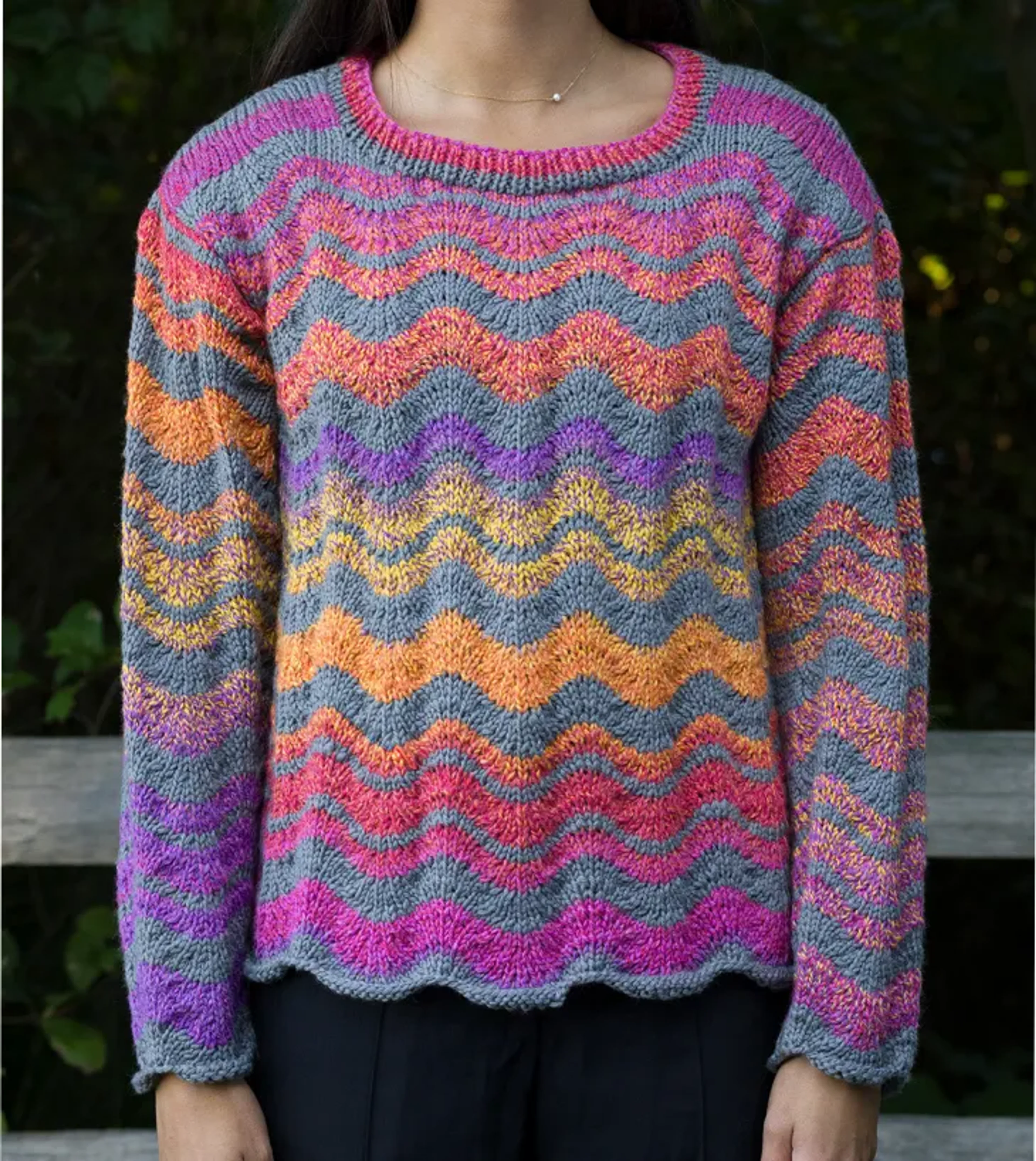 Knitting imagery featuring Wave Pullover