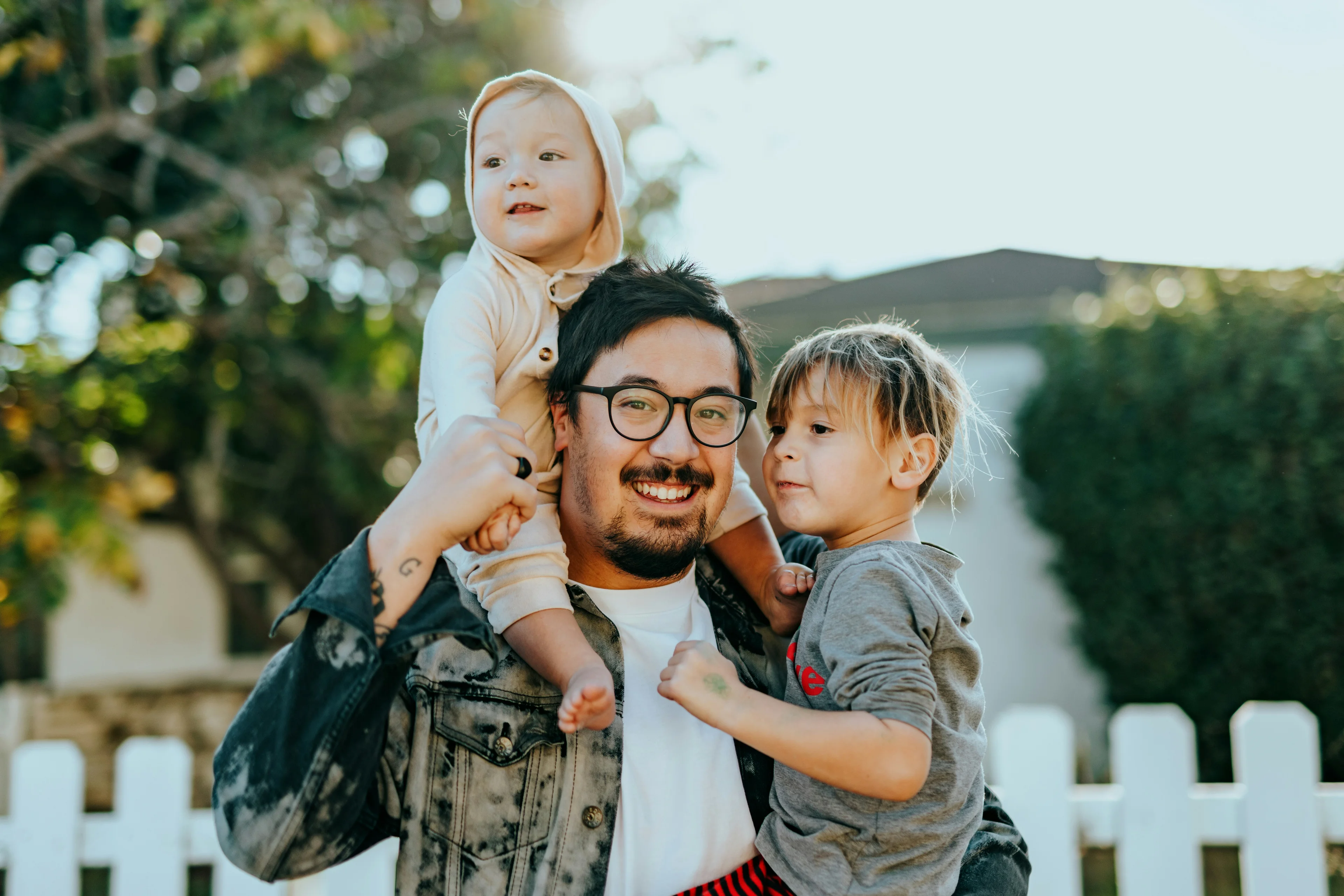 Happy baby care moment