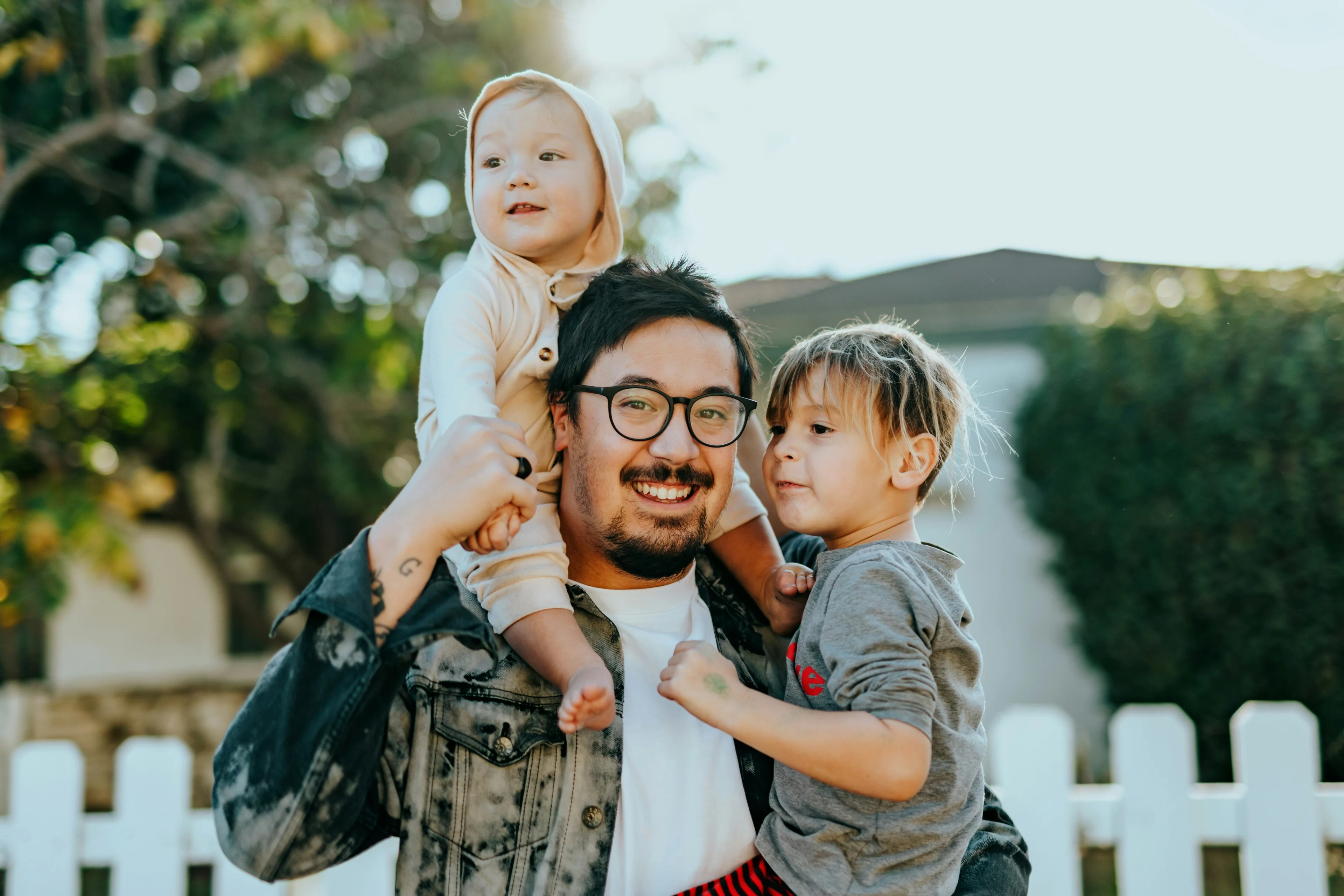 Happy baby care moment