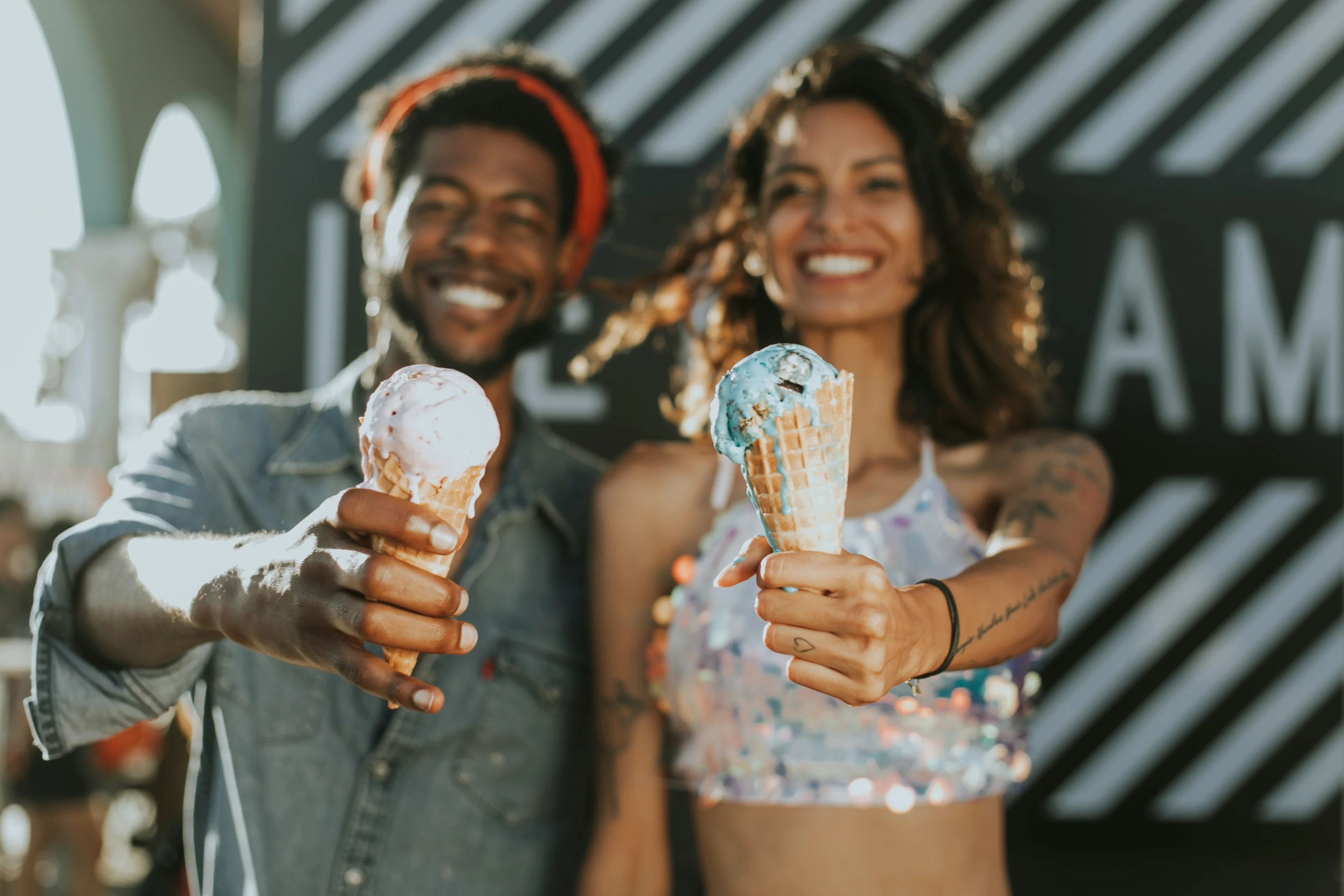 people eating ice cream
