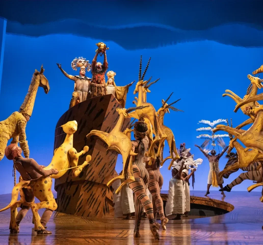 Theater imagery featuring The Lion King