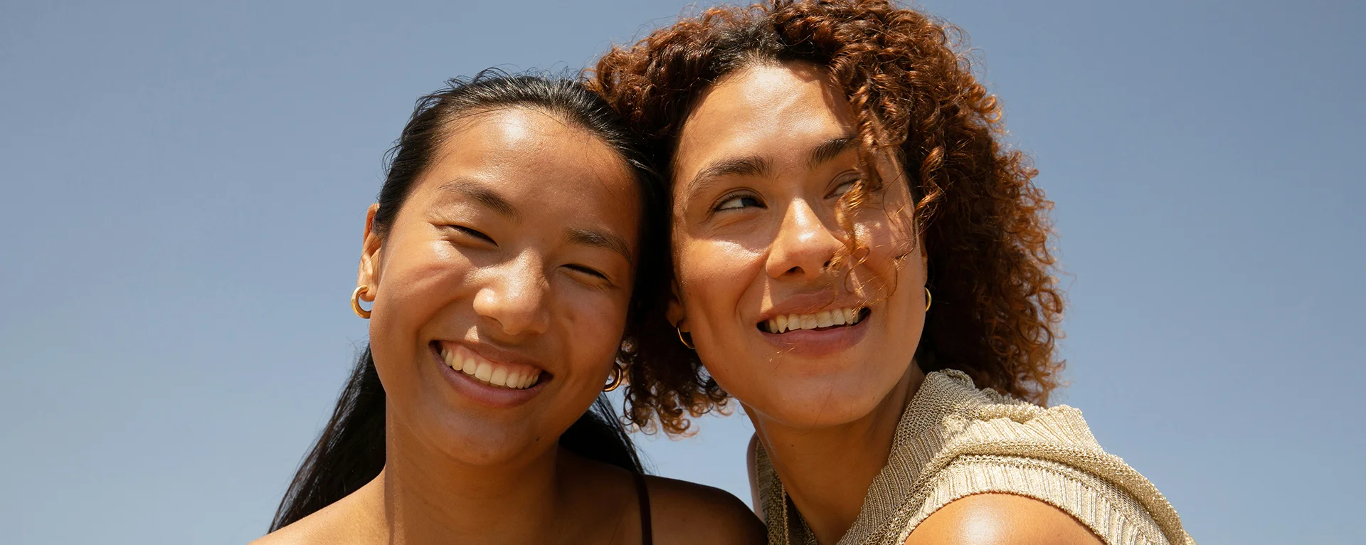 two girls smiling