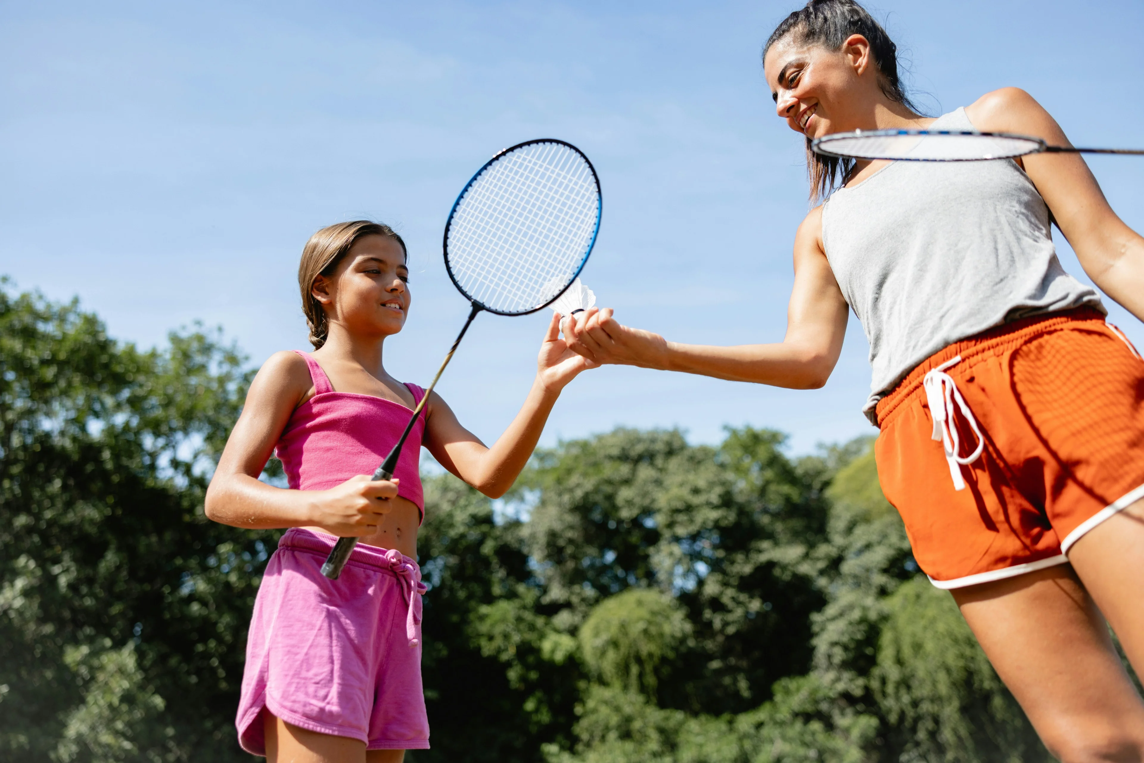 people playing badminton