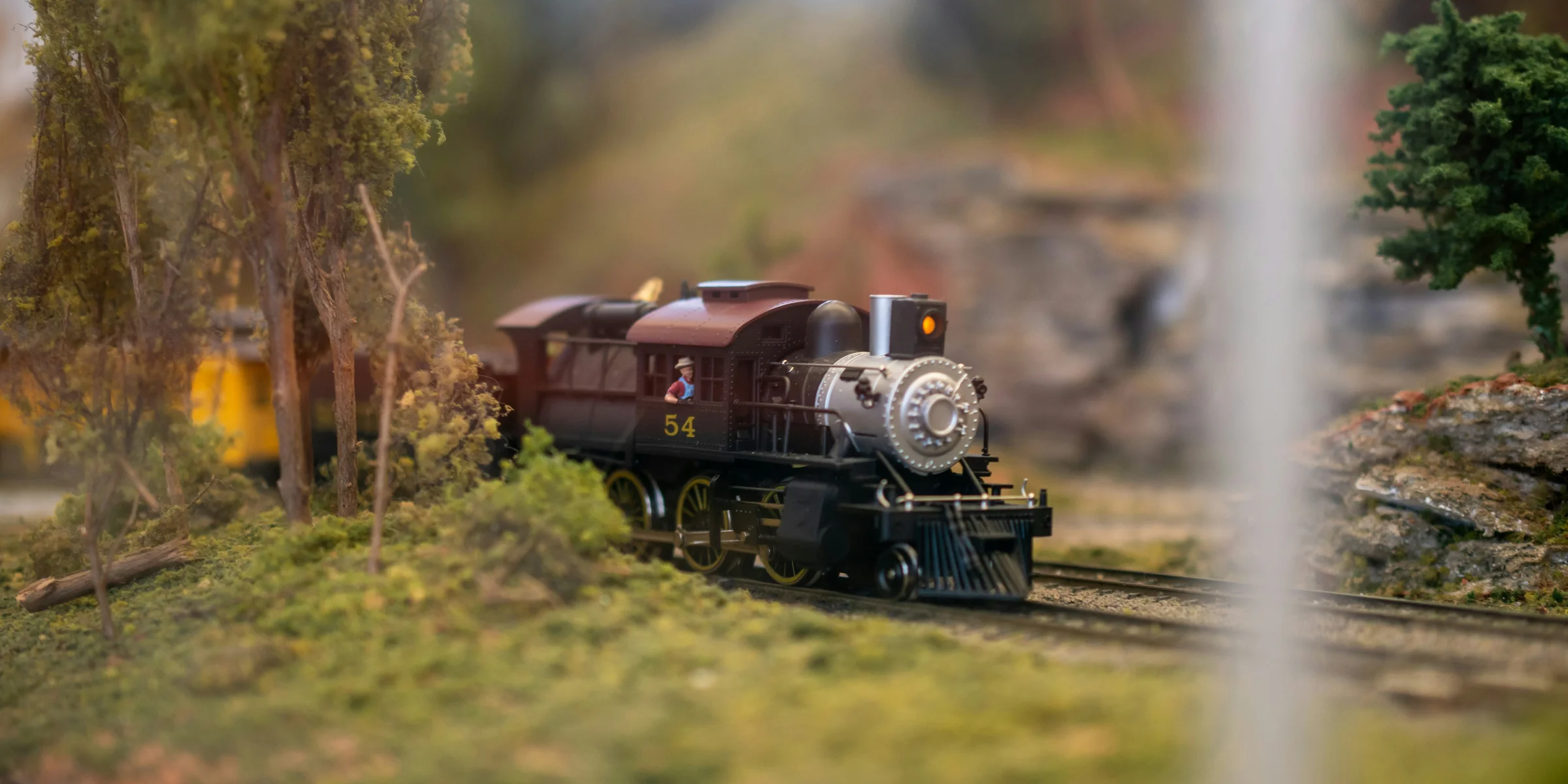 a train on a track.