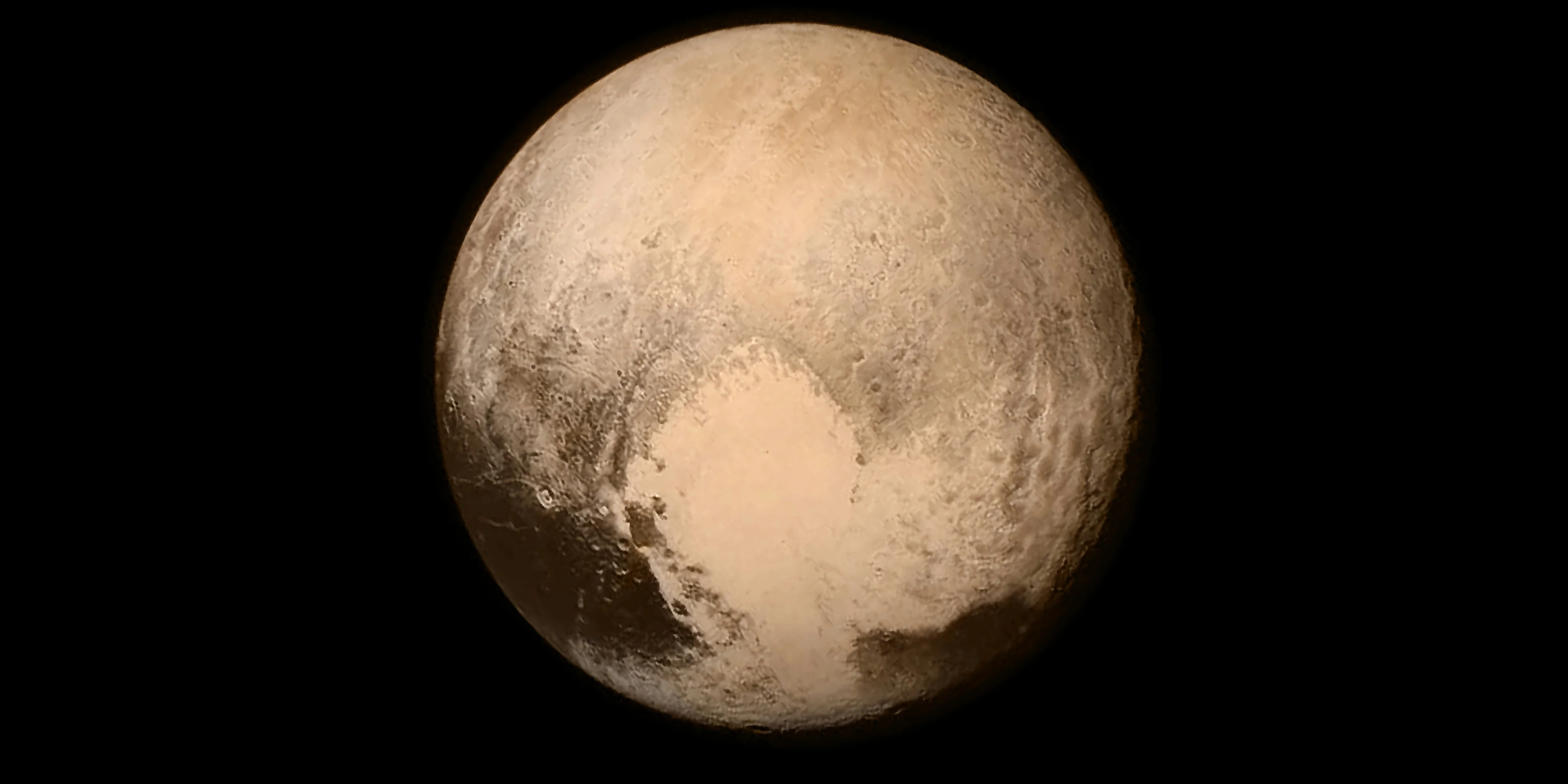 Pluto on a black background.