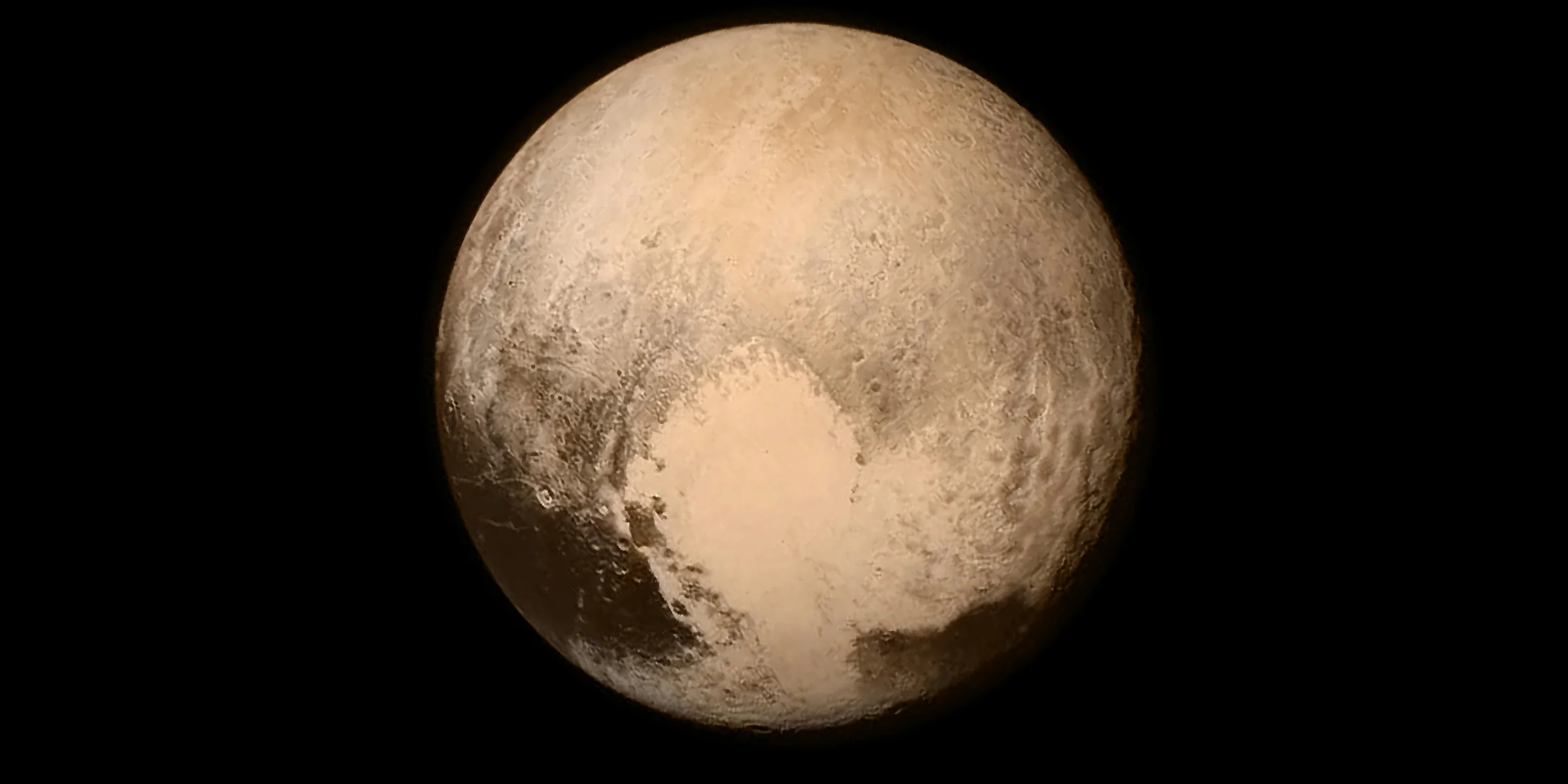 Pluto on a black background.