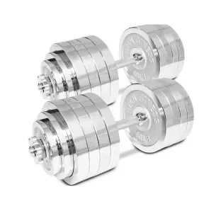 Picture of the product: 200 LB Set Adjustable Chrome Dumbbells