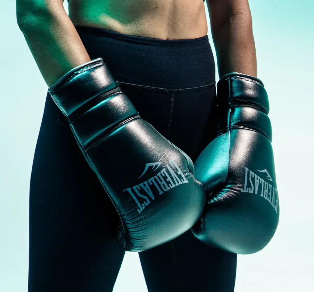 Boxing imagery featuring Powerlock2 Laced Pro Training Gloves