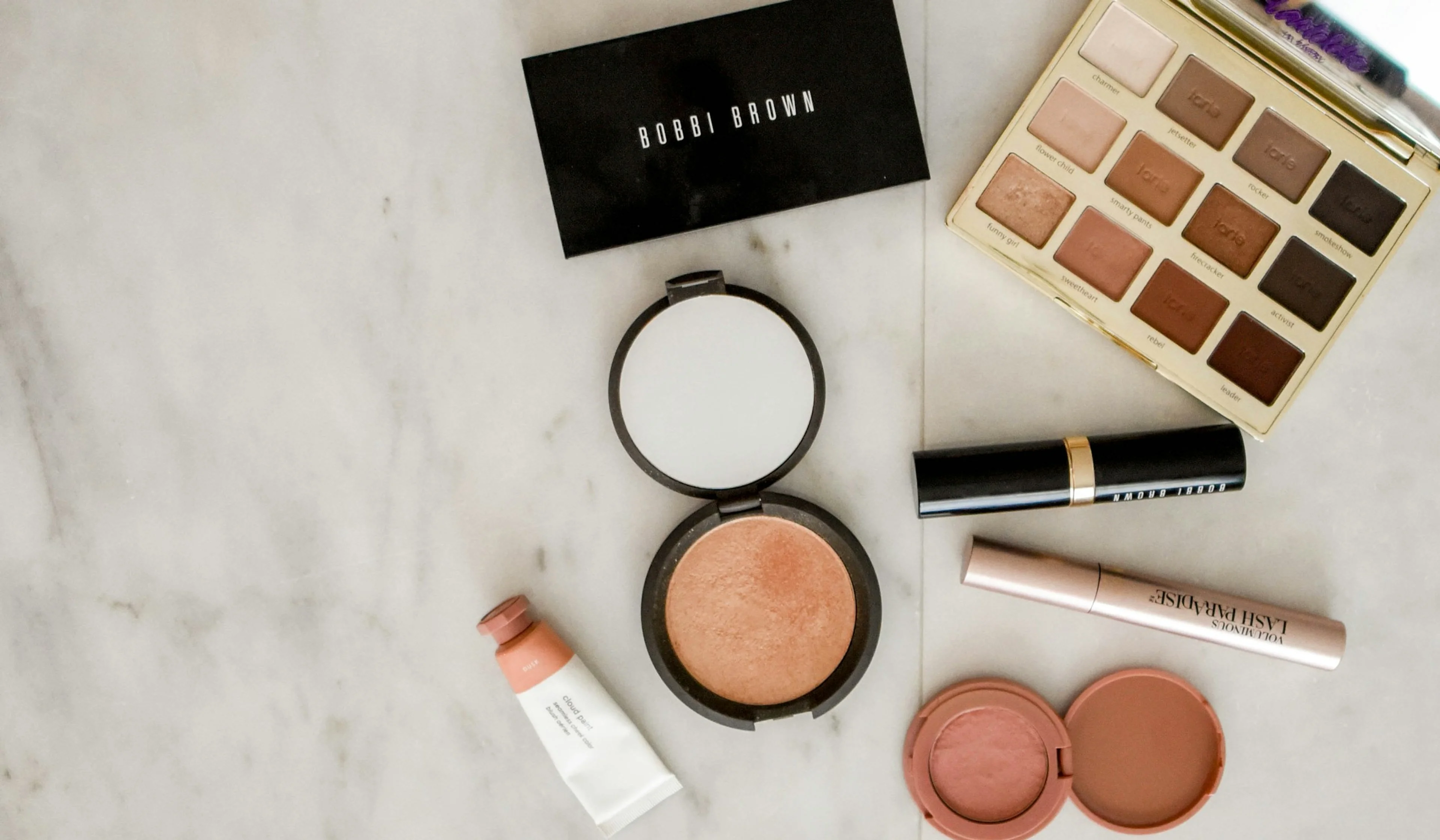 Makeup on vanity