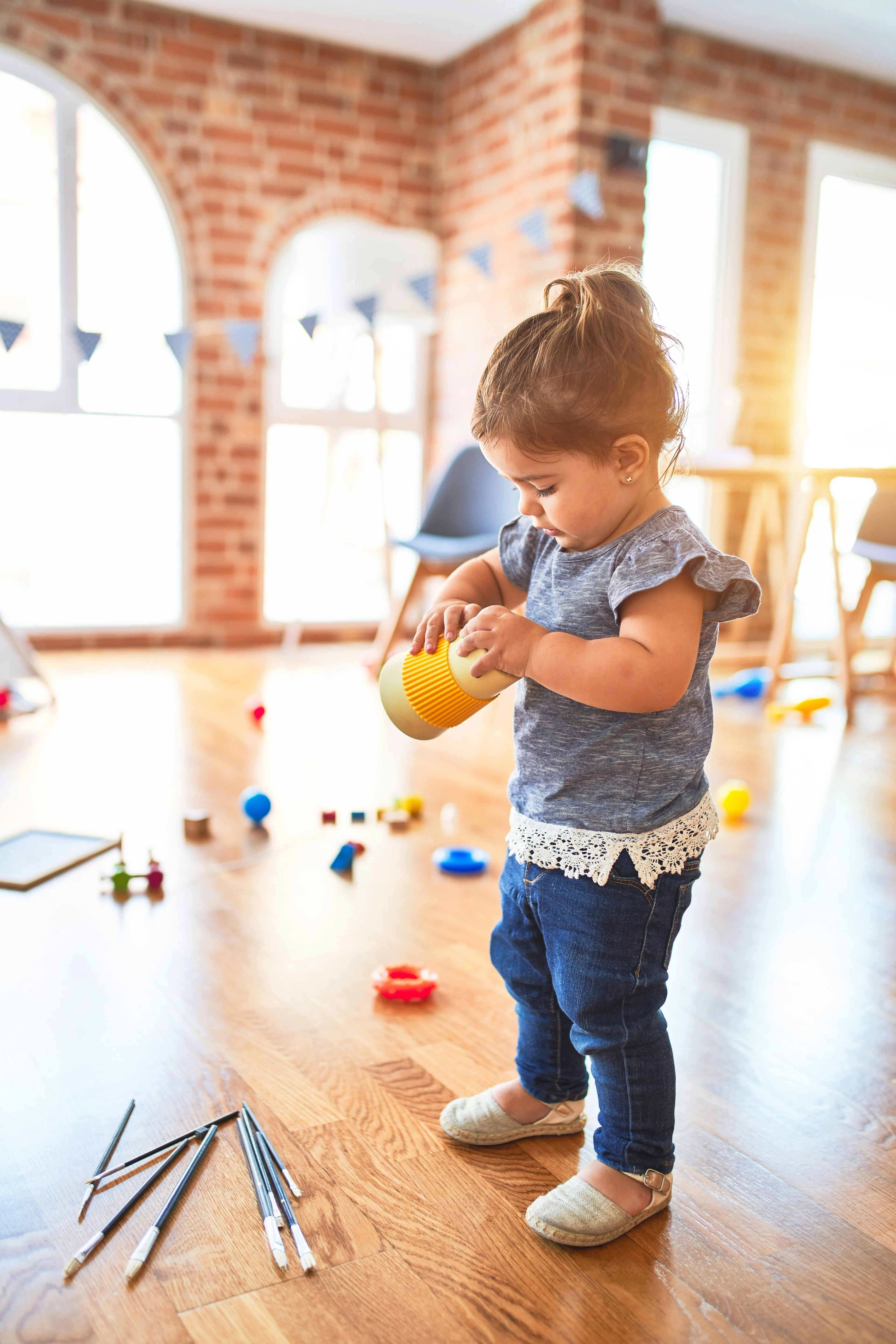Happy child learning through play