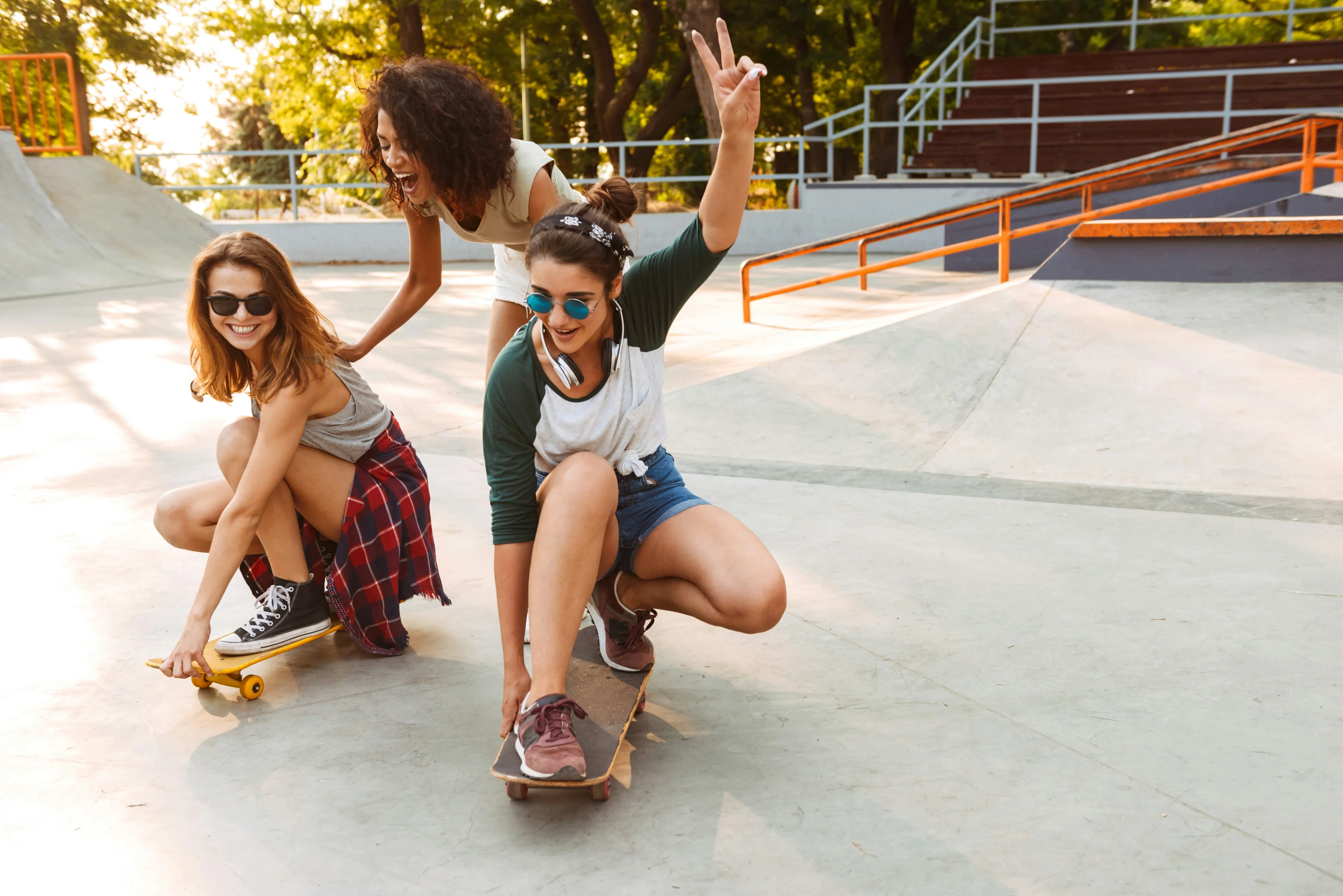 girls at the skatepark