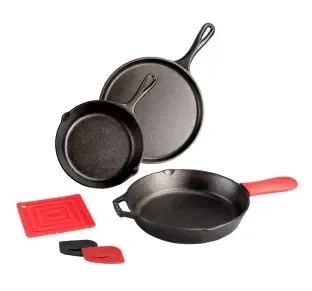 Picture of the product: Essential Seasoned Cast Iron Skillet Set