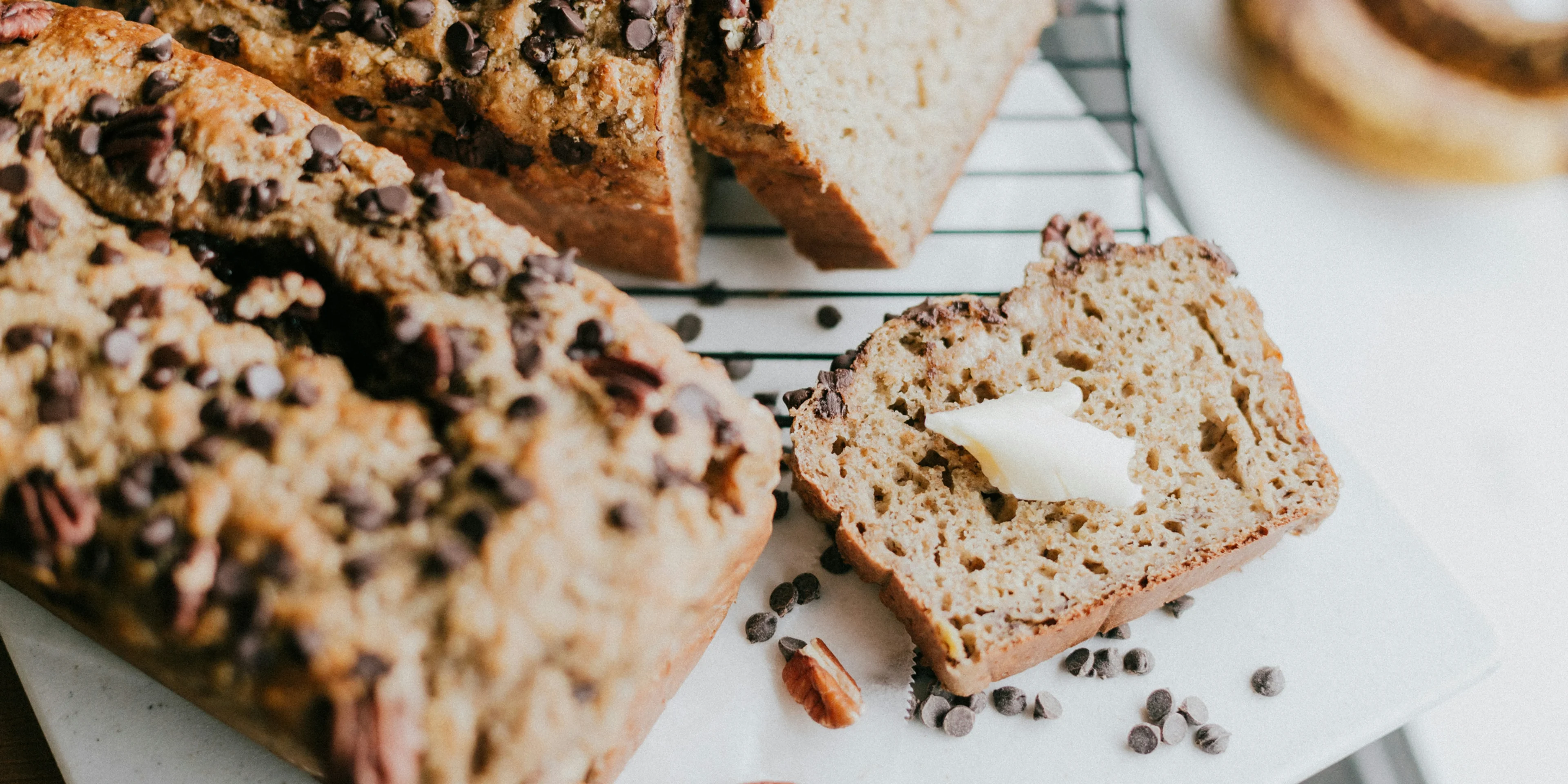 brown bread on white ceramic plate.