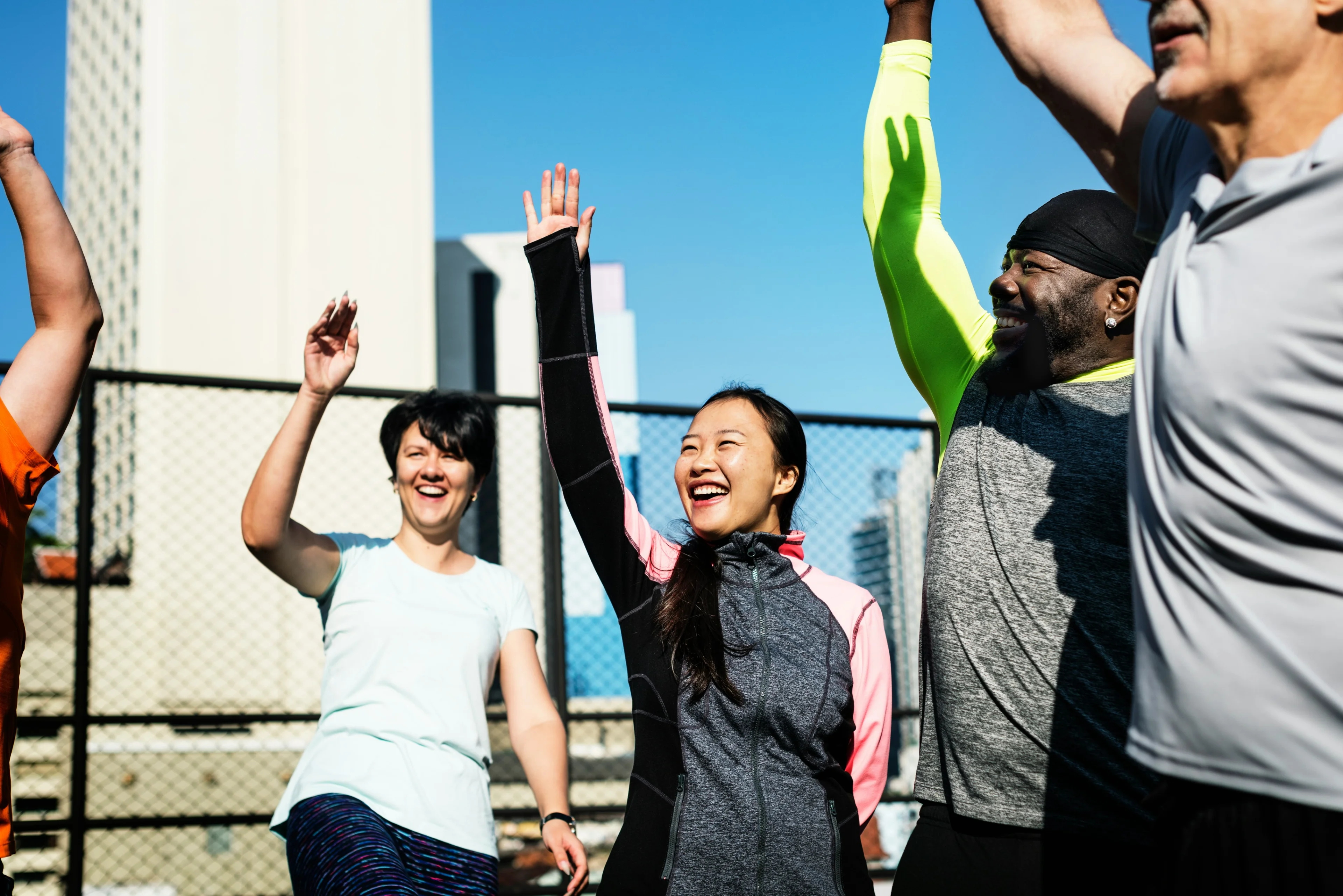 people exercising