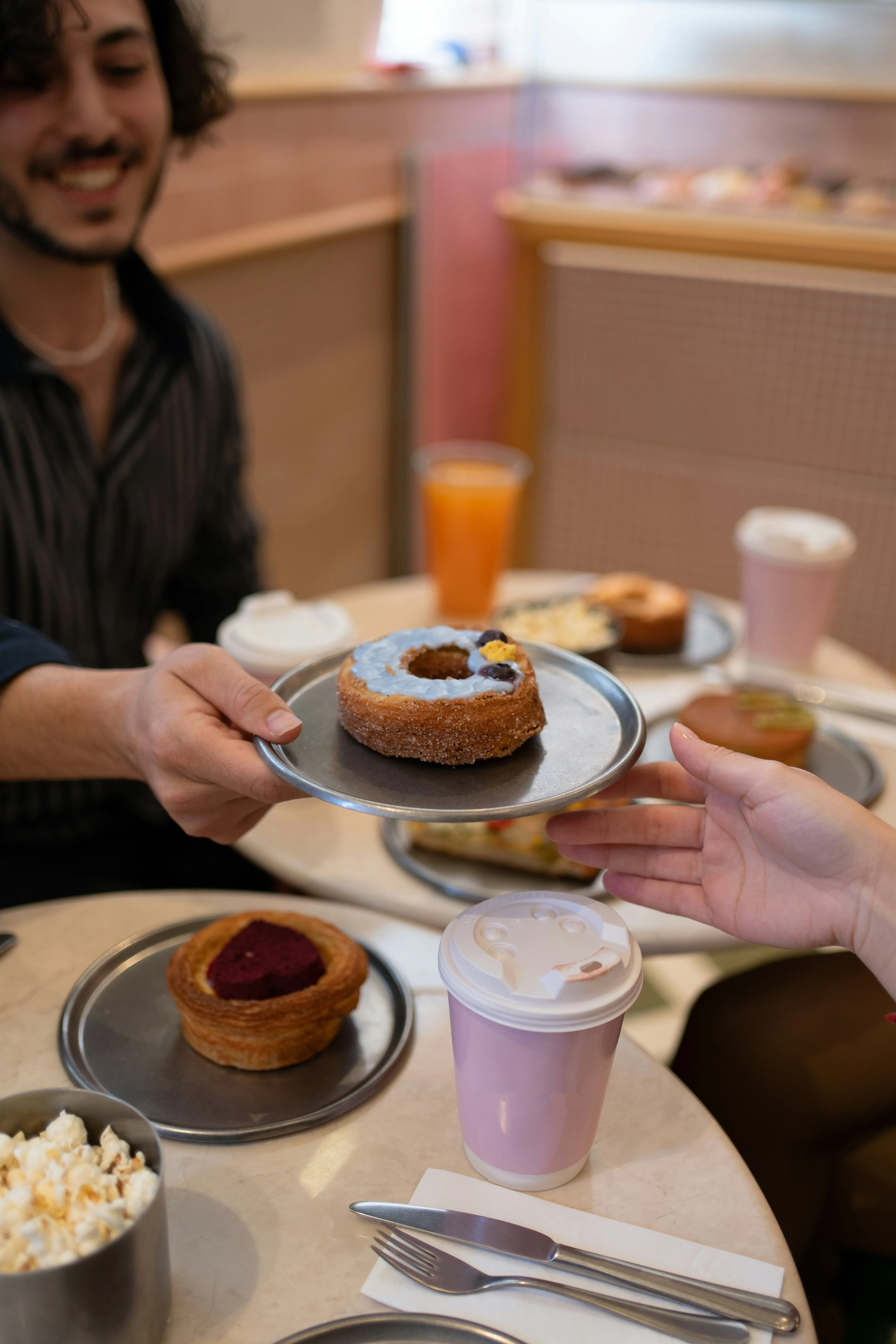 Cream puffs on a plate
