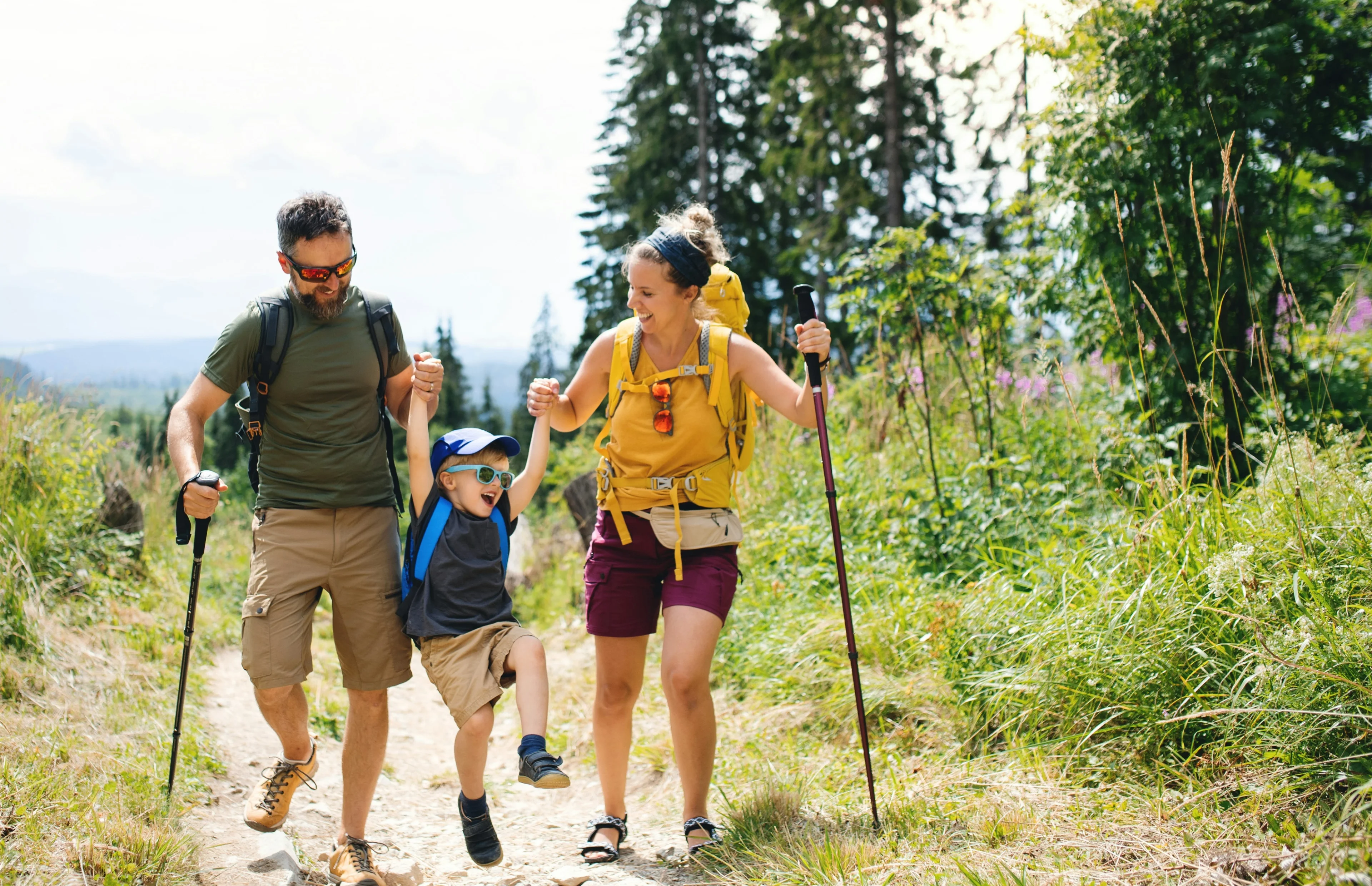 family hiking