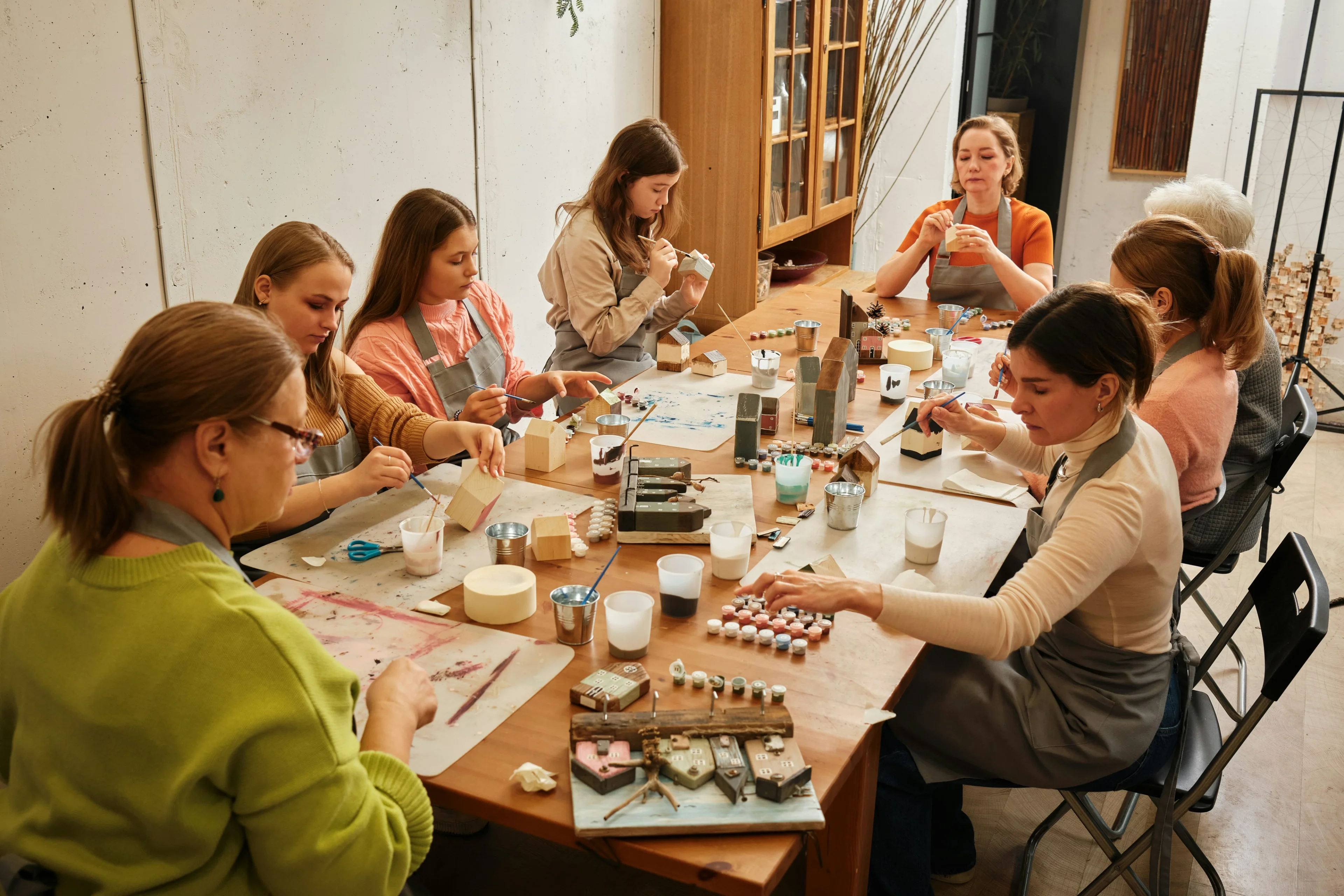 people doing crafts