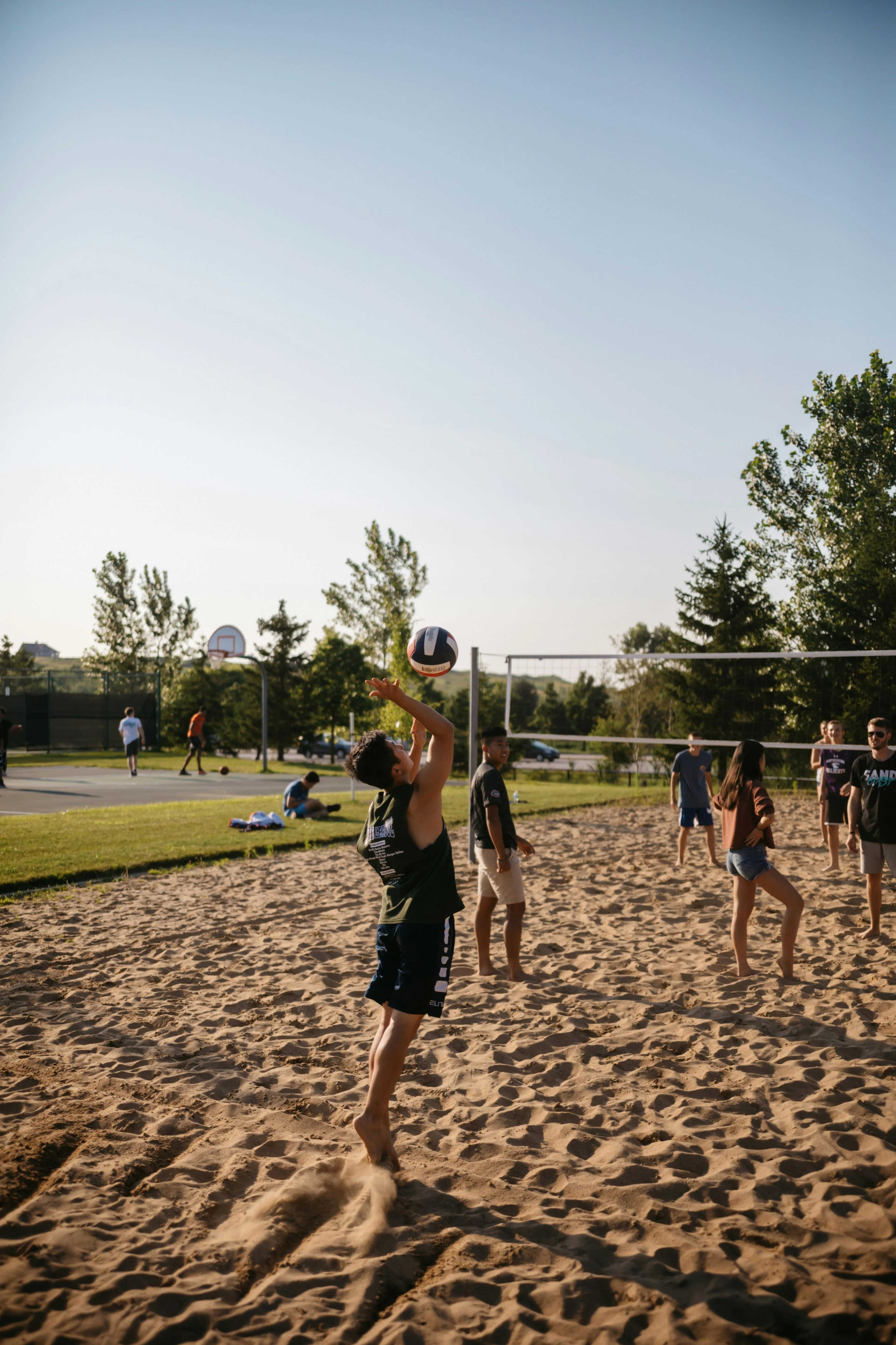 Volleyball on court