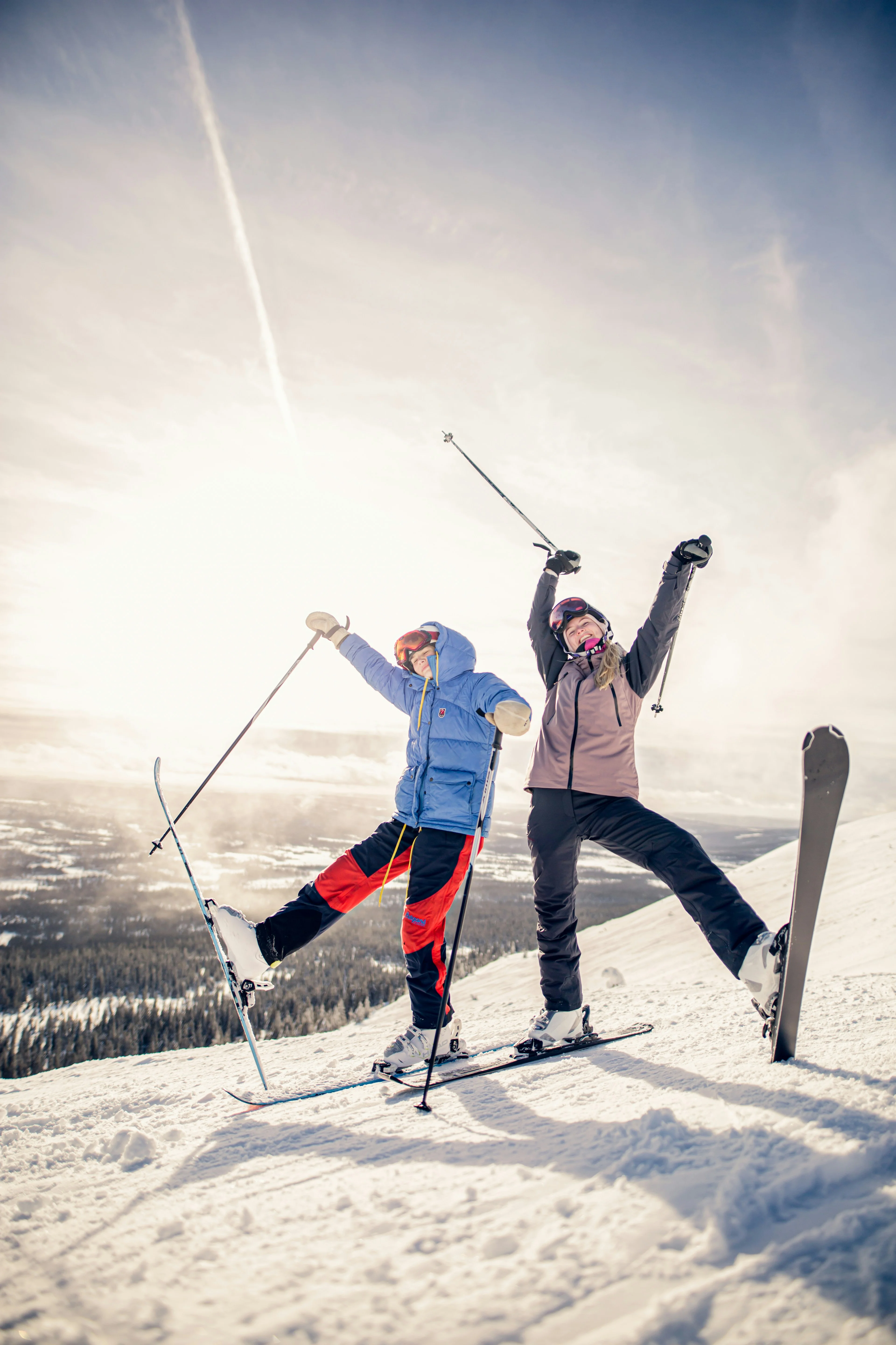Skiers on snowy slope