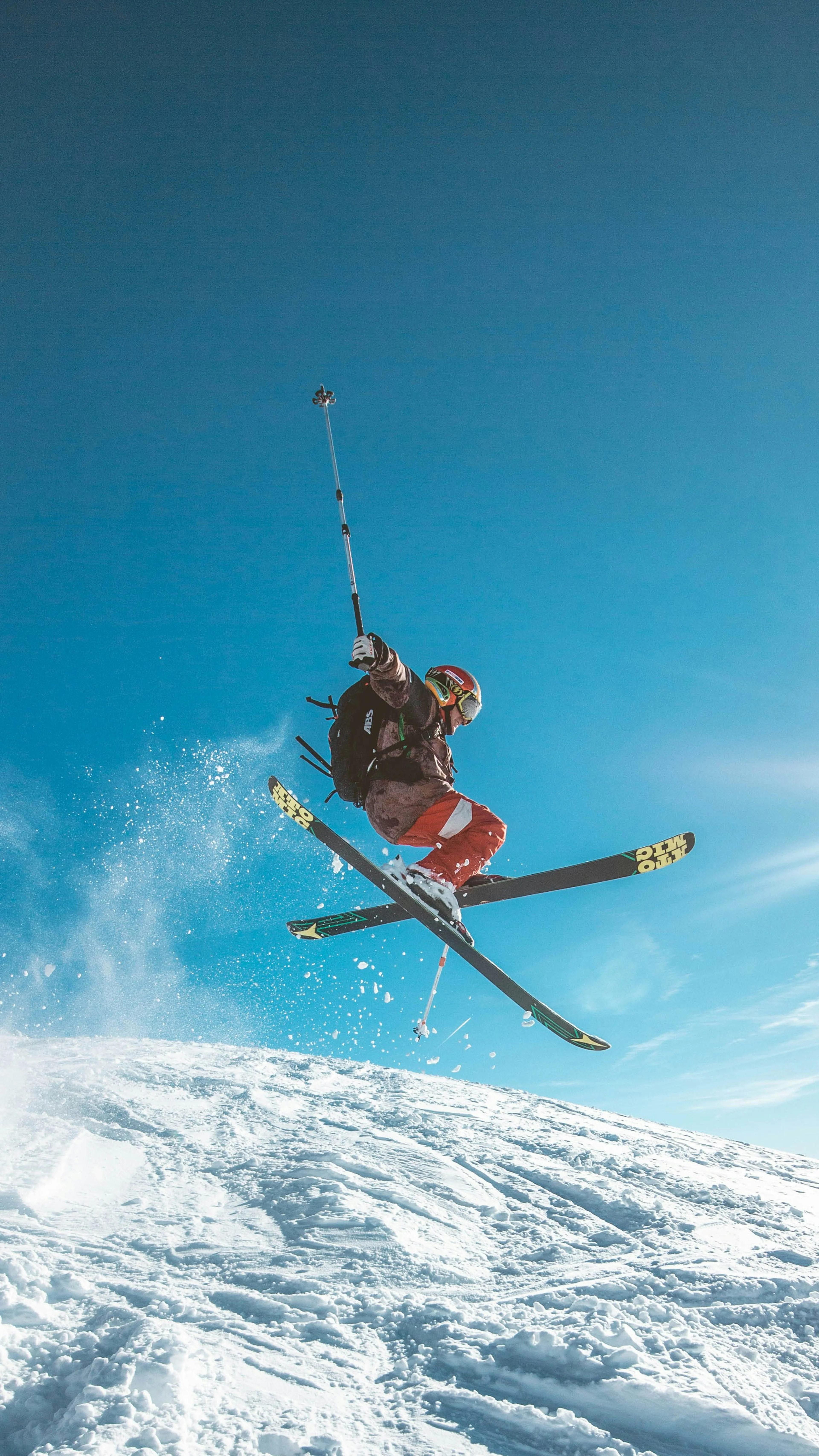 Happy person skiing