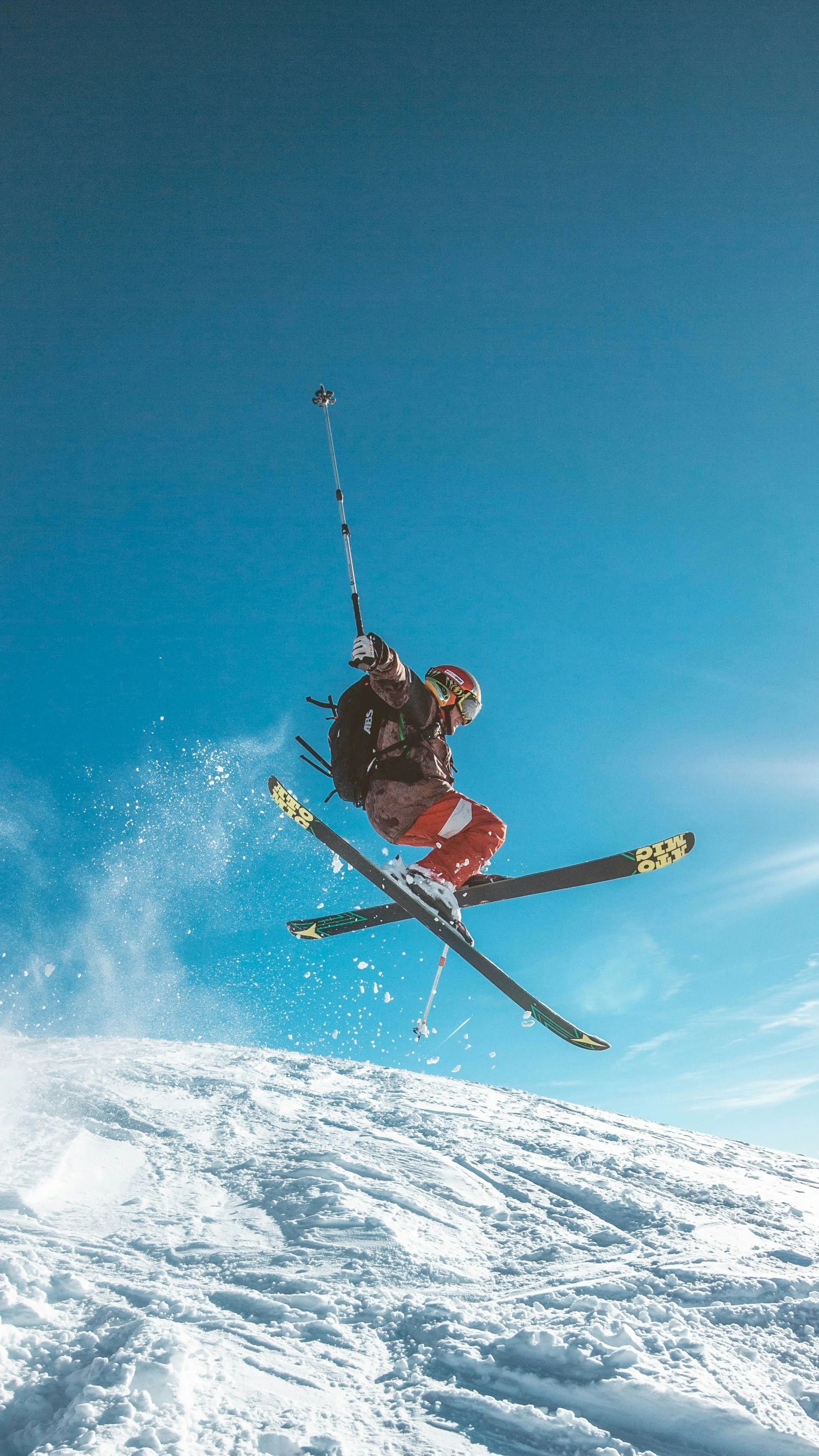 Happy person skiing