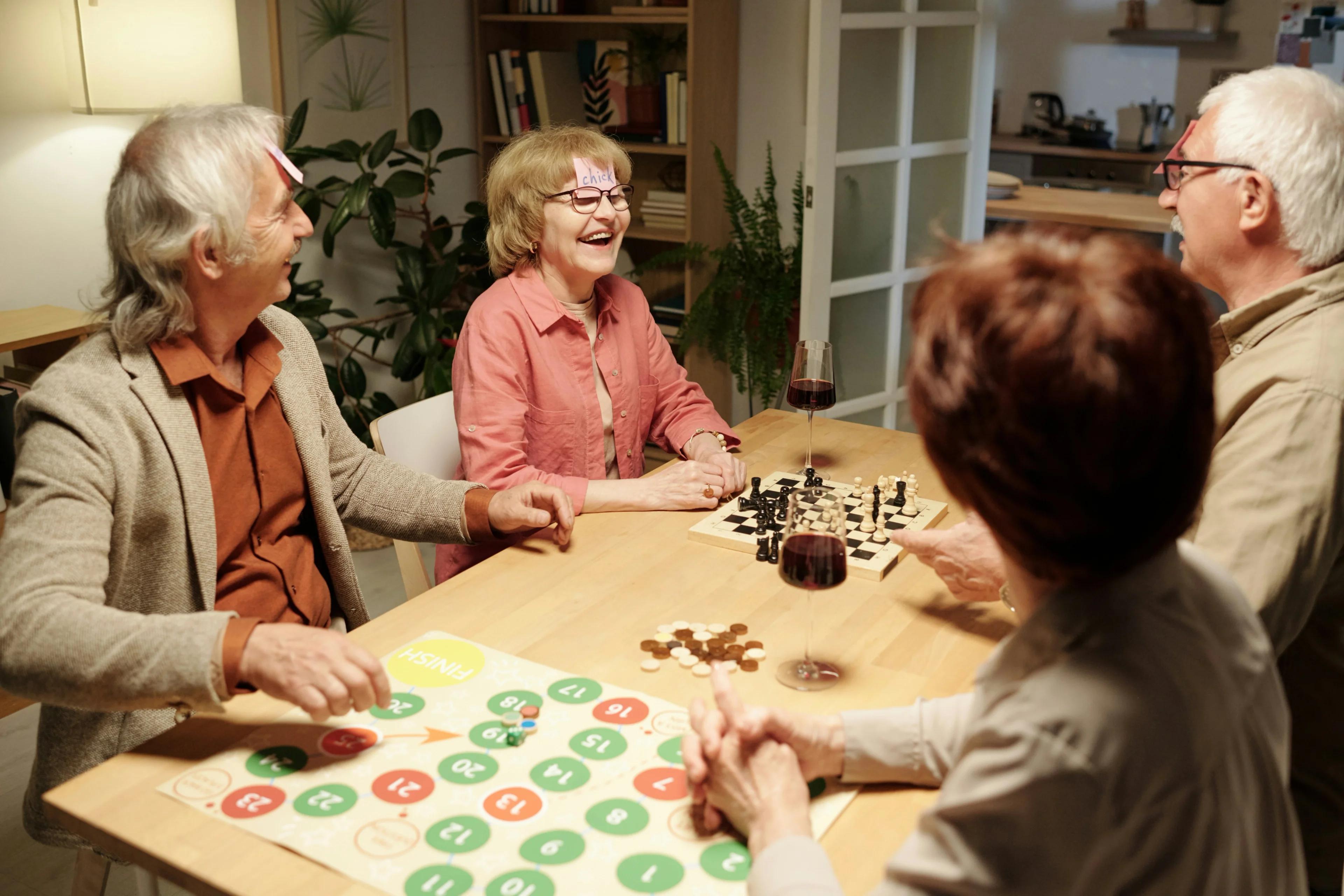 people playing board games