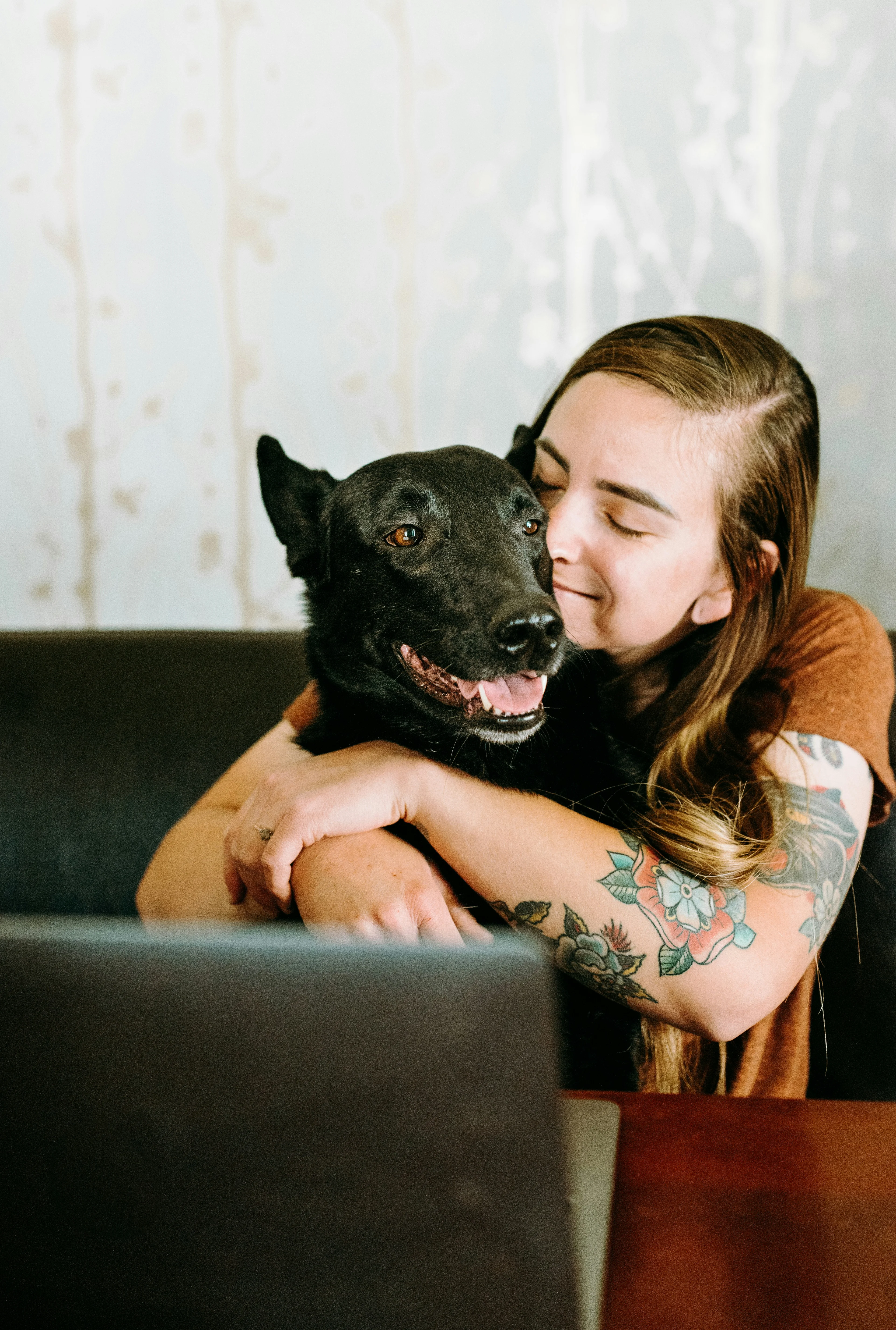Happy person with dog