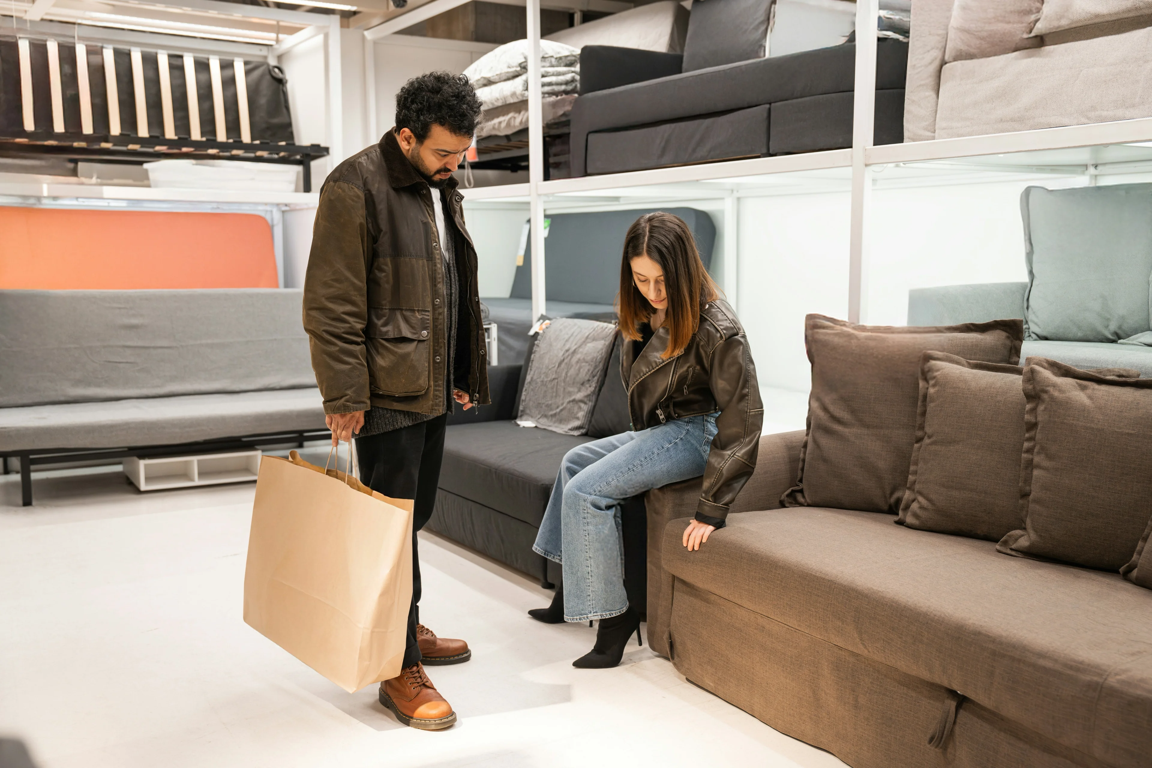 people buying furniture