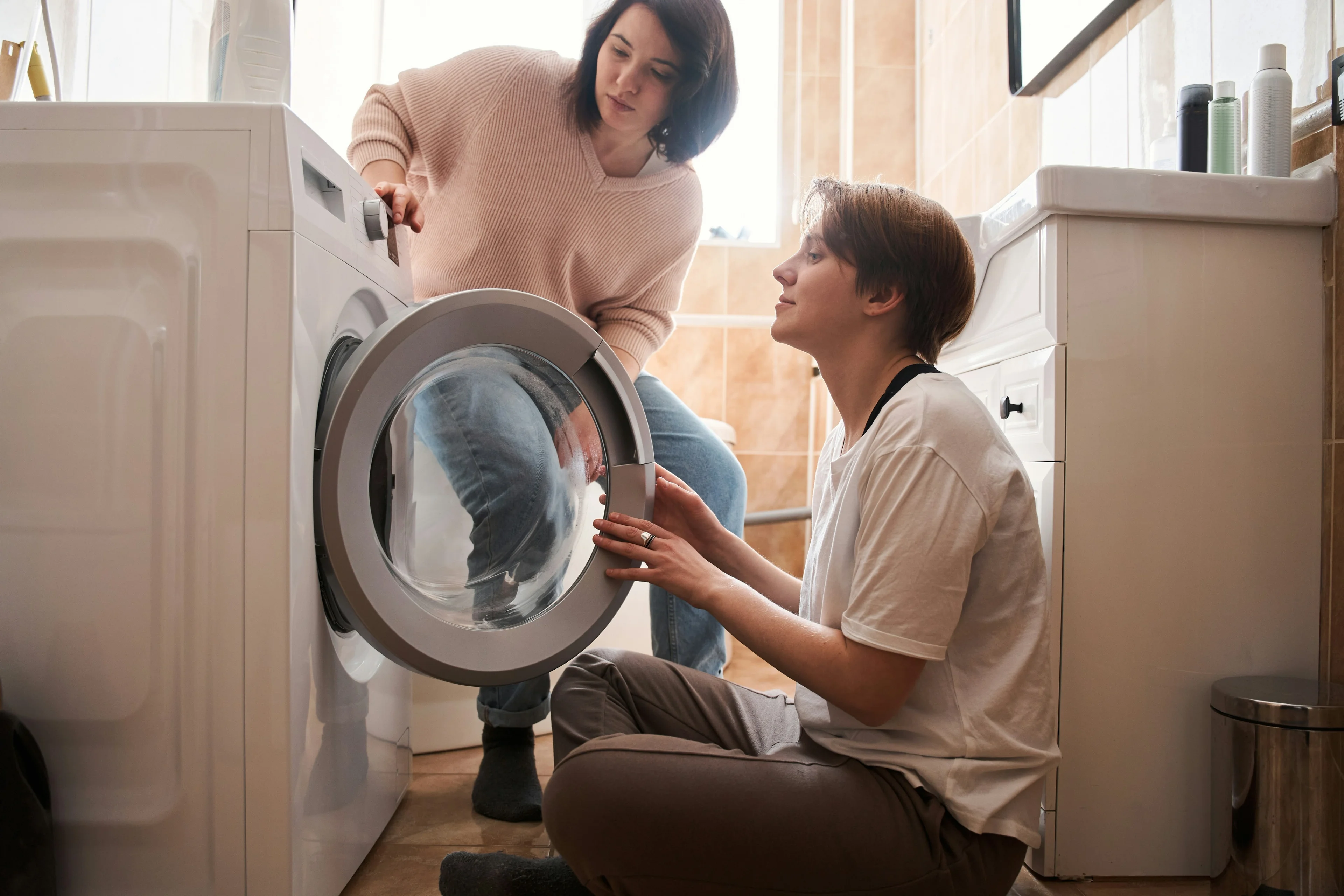 people doing laundry