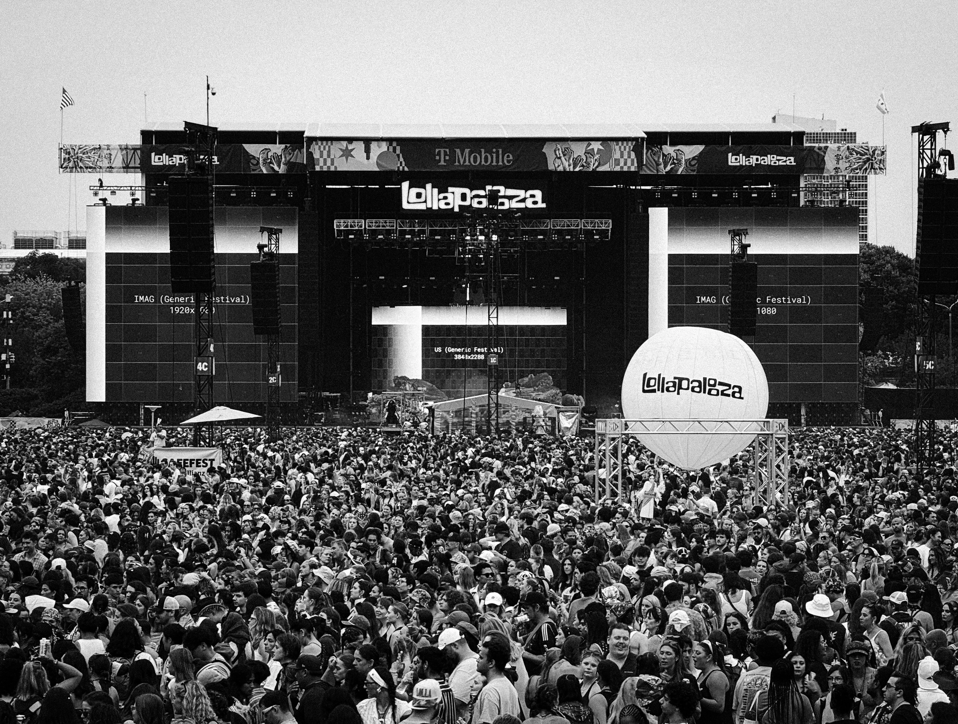 Happy concert crowd