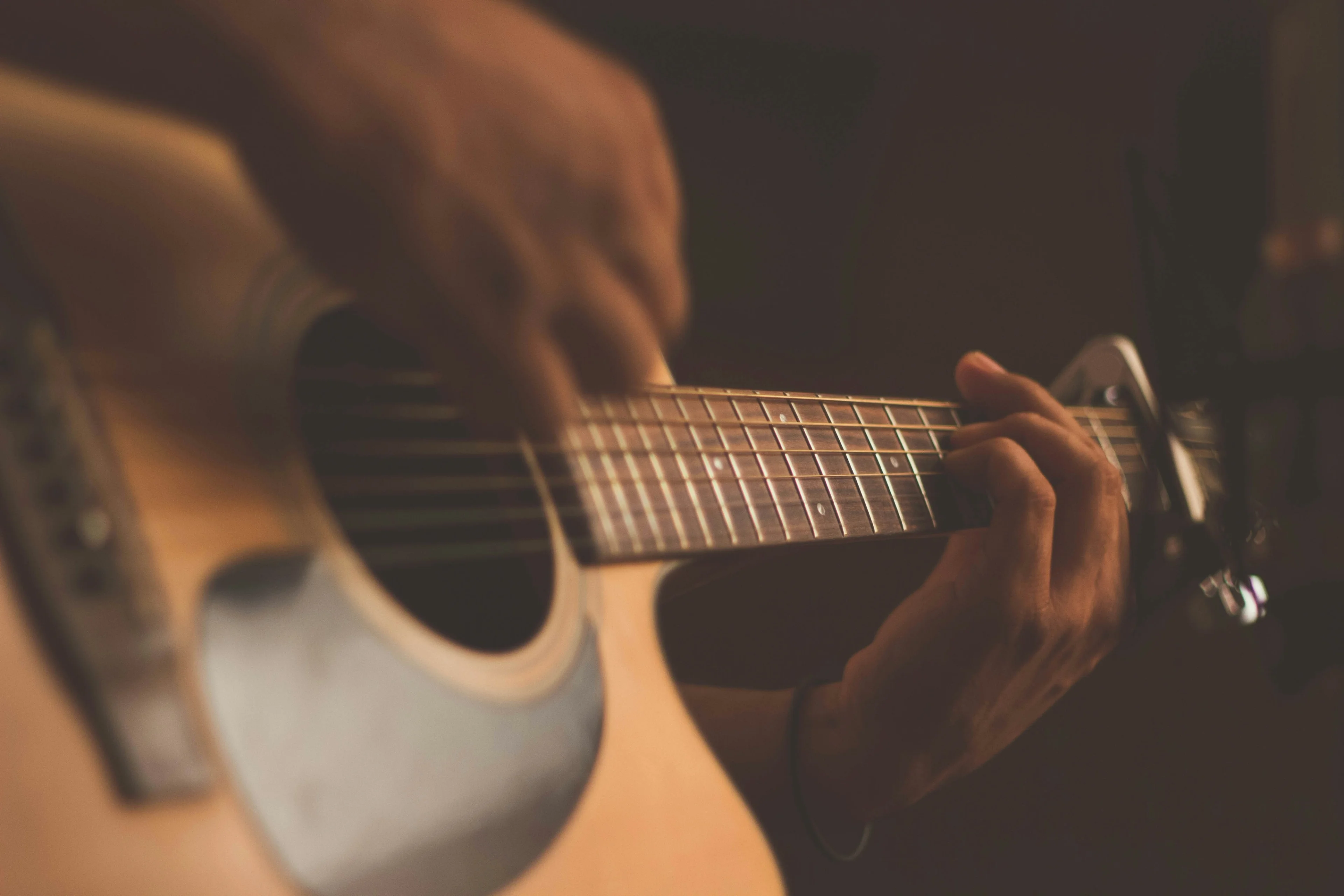 Guitars in music shop