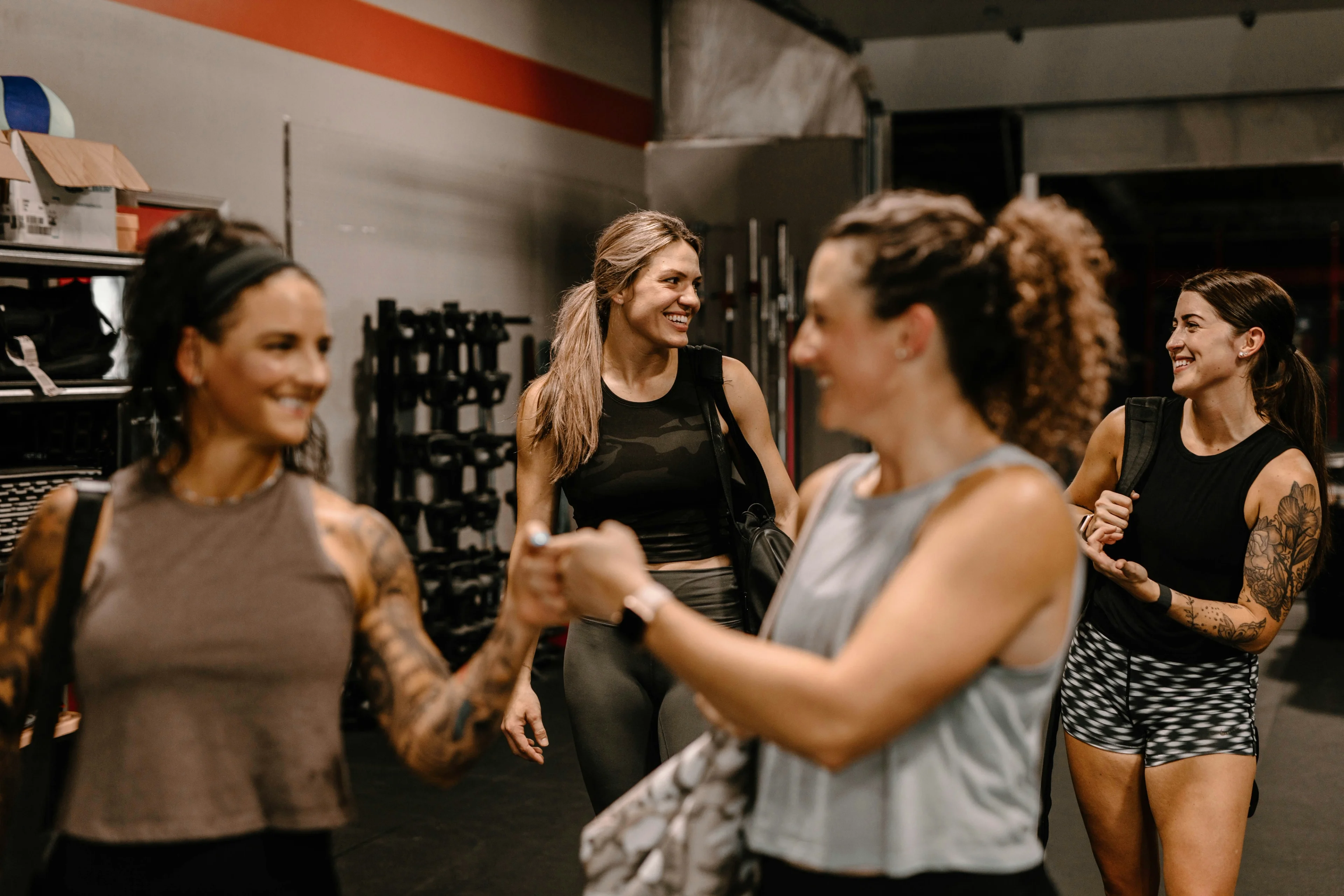 happy people at the gym