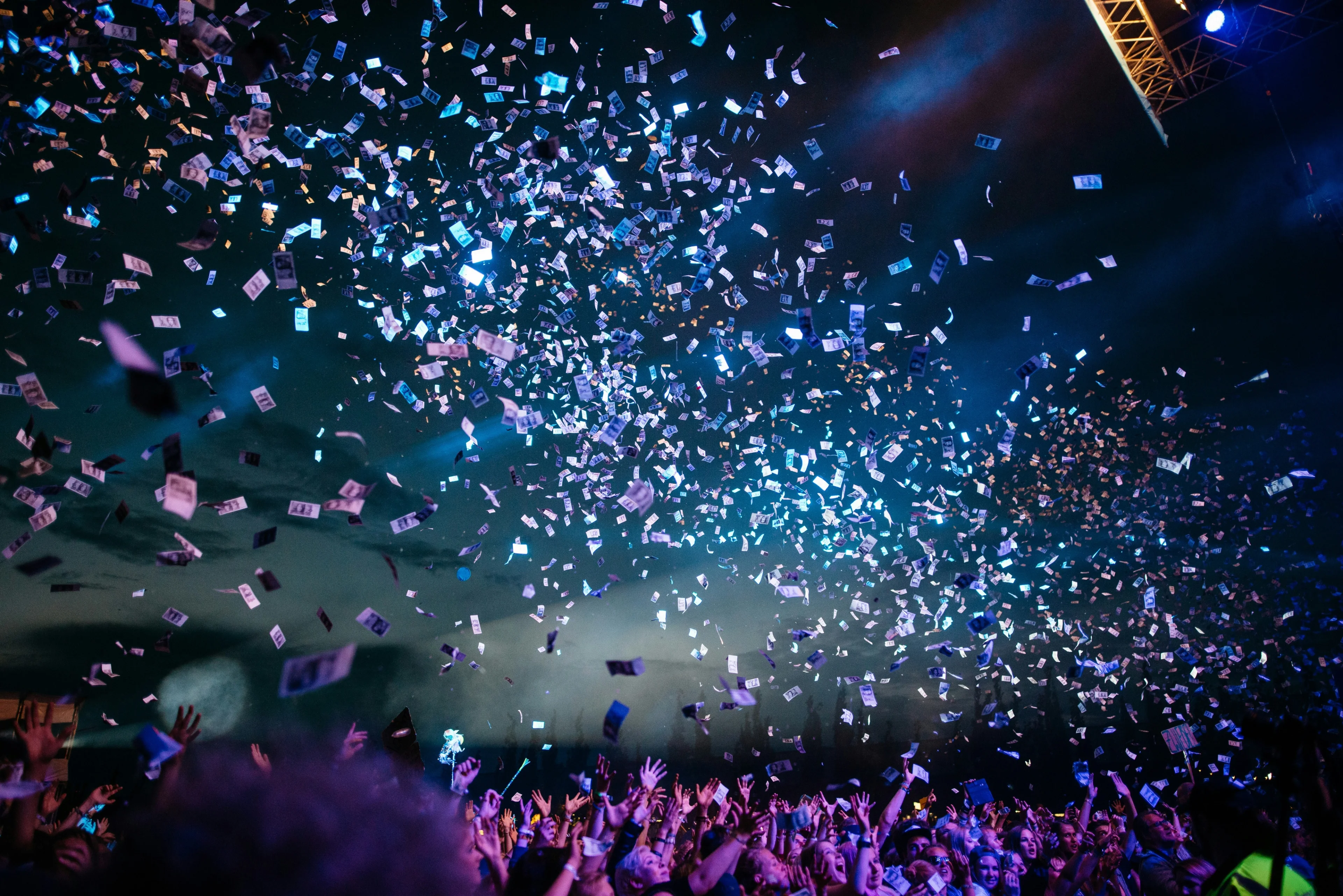 Happy person at music festival