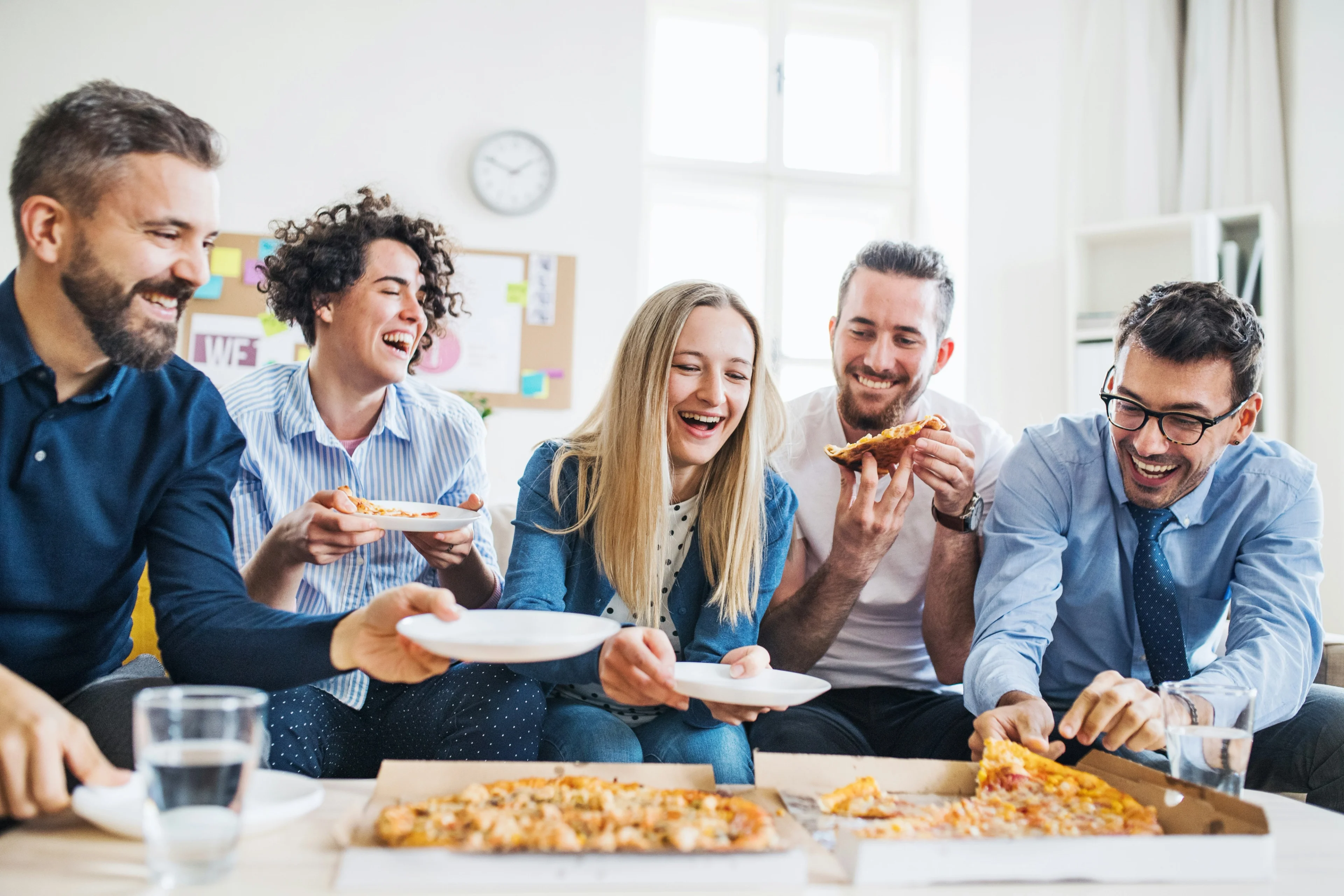 people eating together