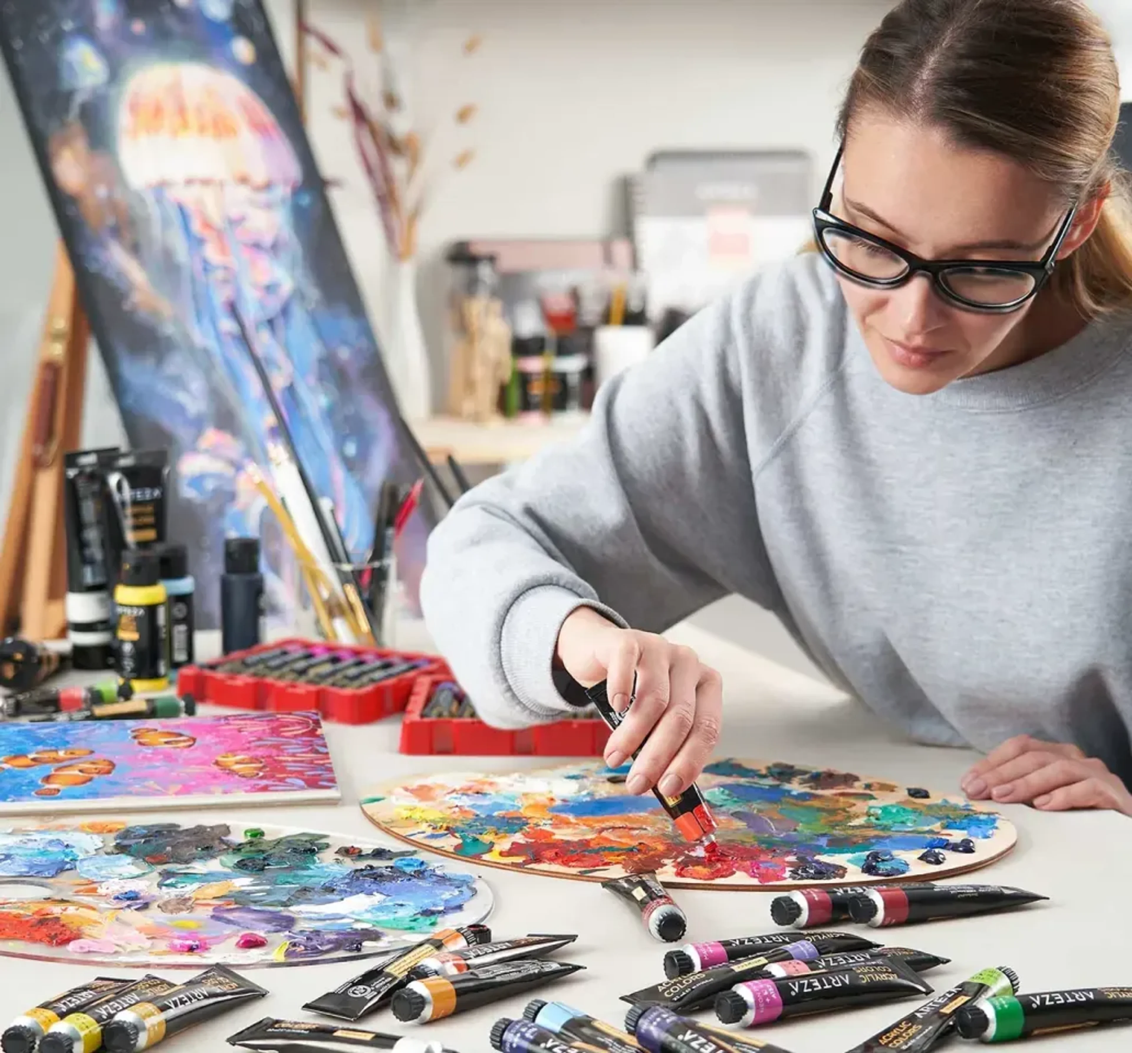 Painting imagery featuring Set of 60 Acrylic Paint Tubes