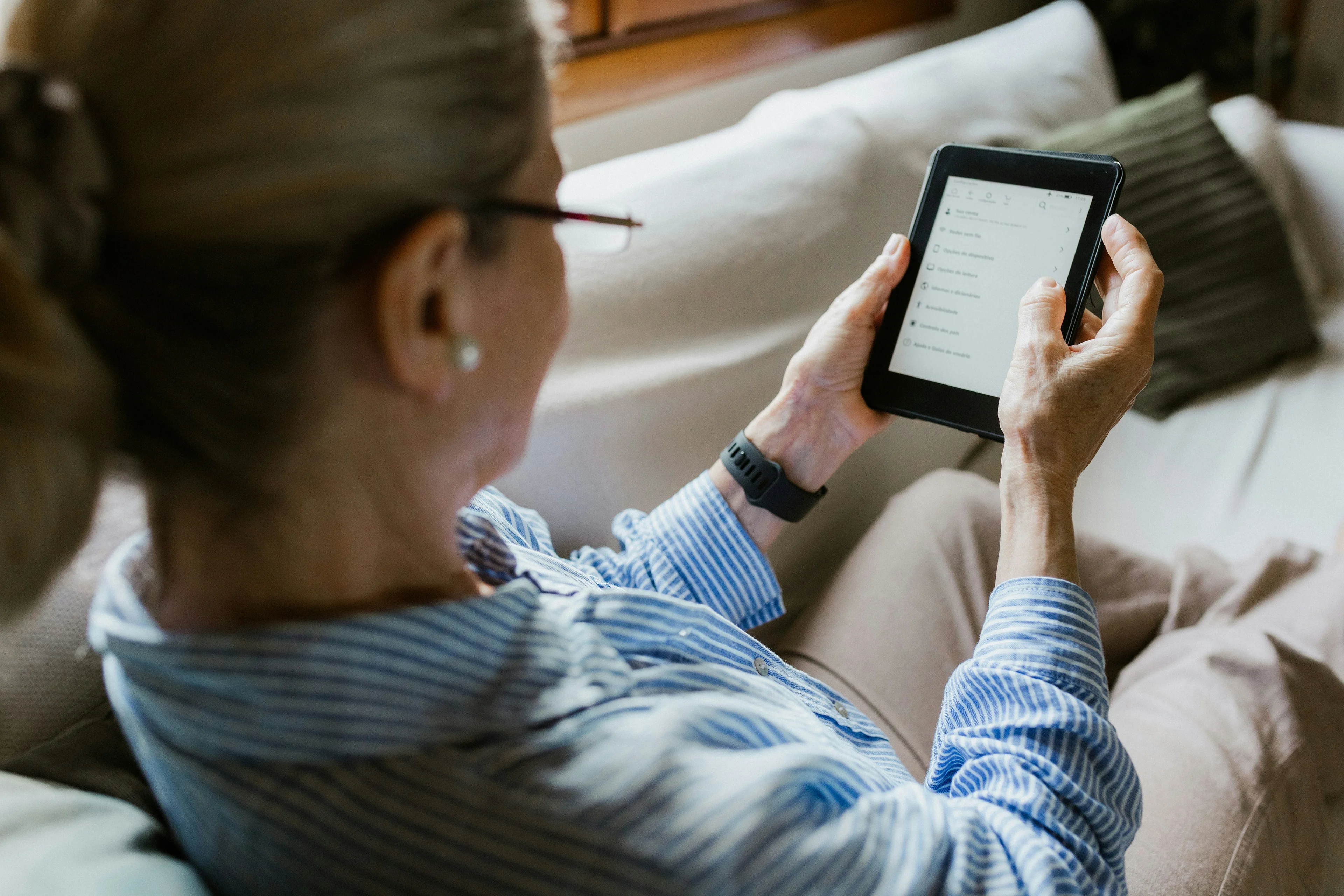 Reading on a tablet
