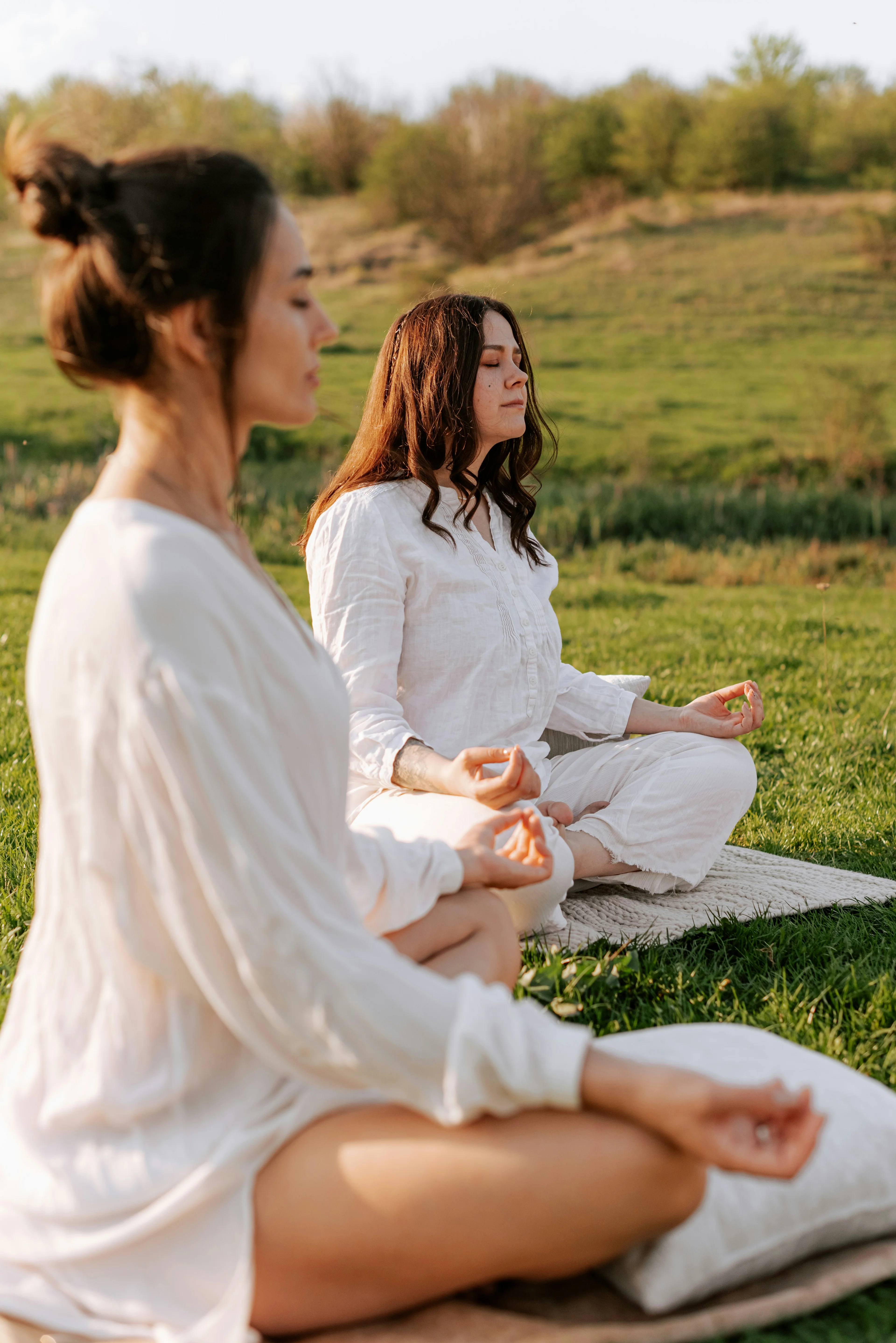 Happy person doing yoga