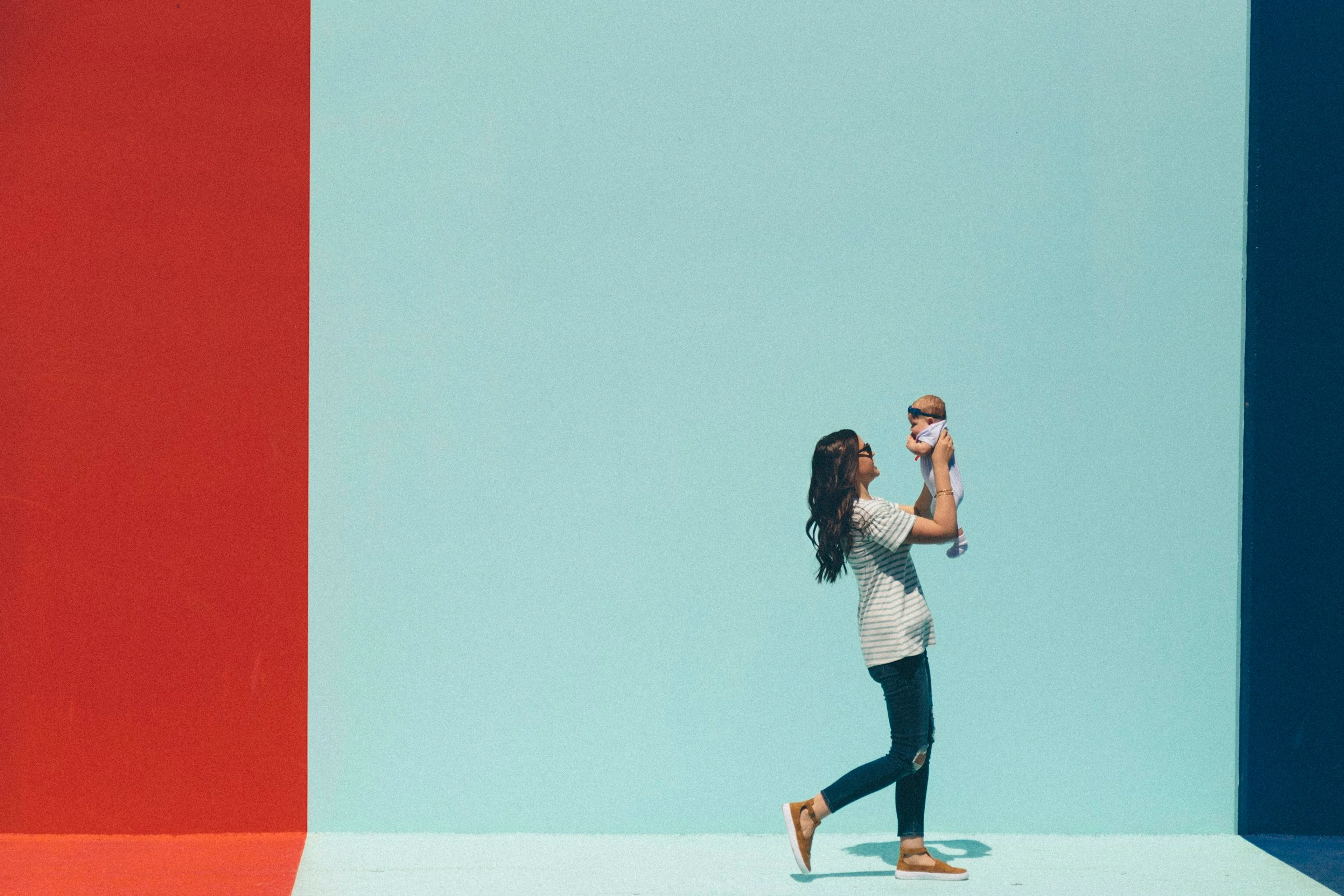 Parent with stroller