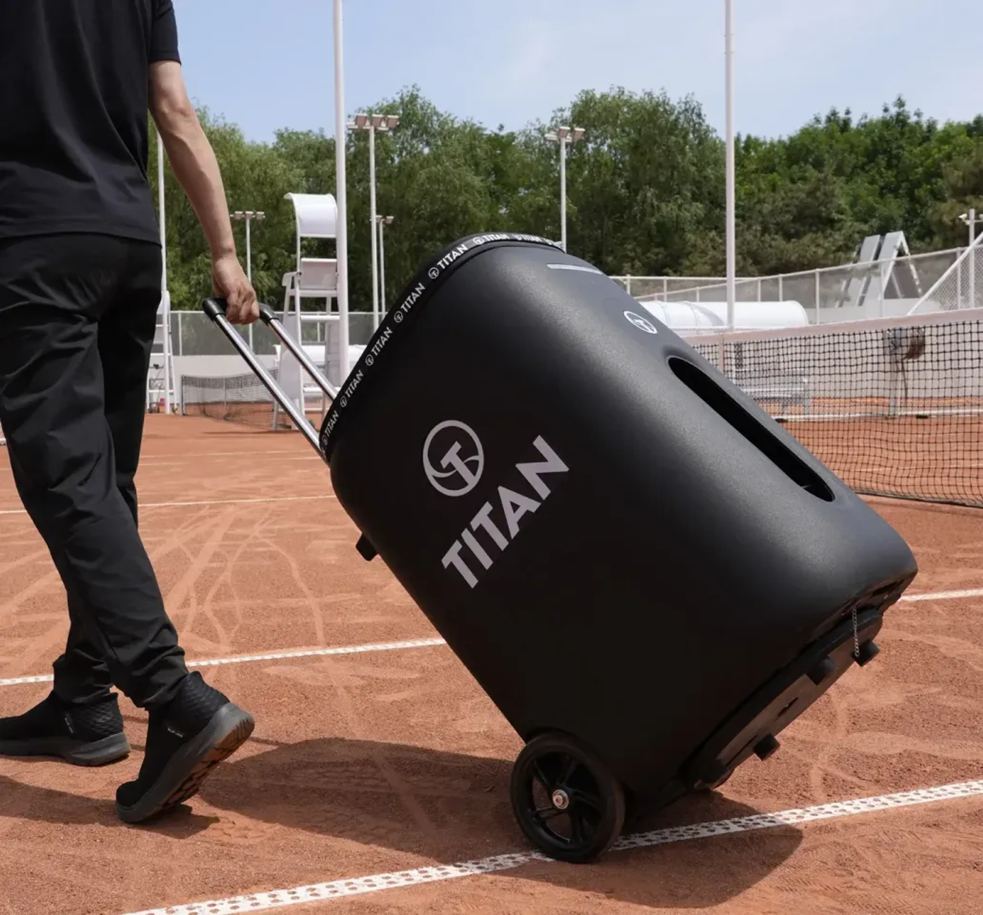 Pickleball imagery featuring Titan ONE Pickleball Machine