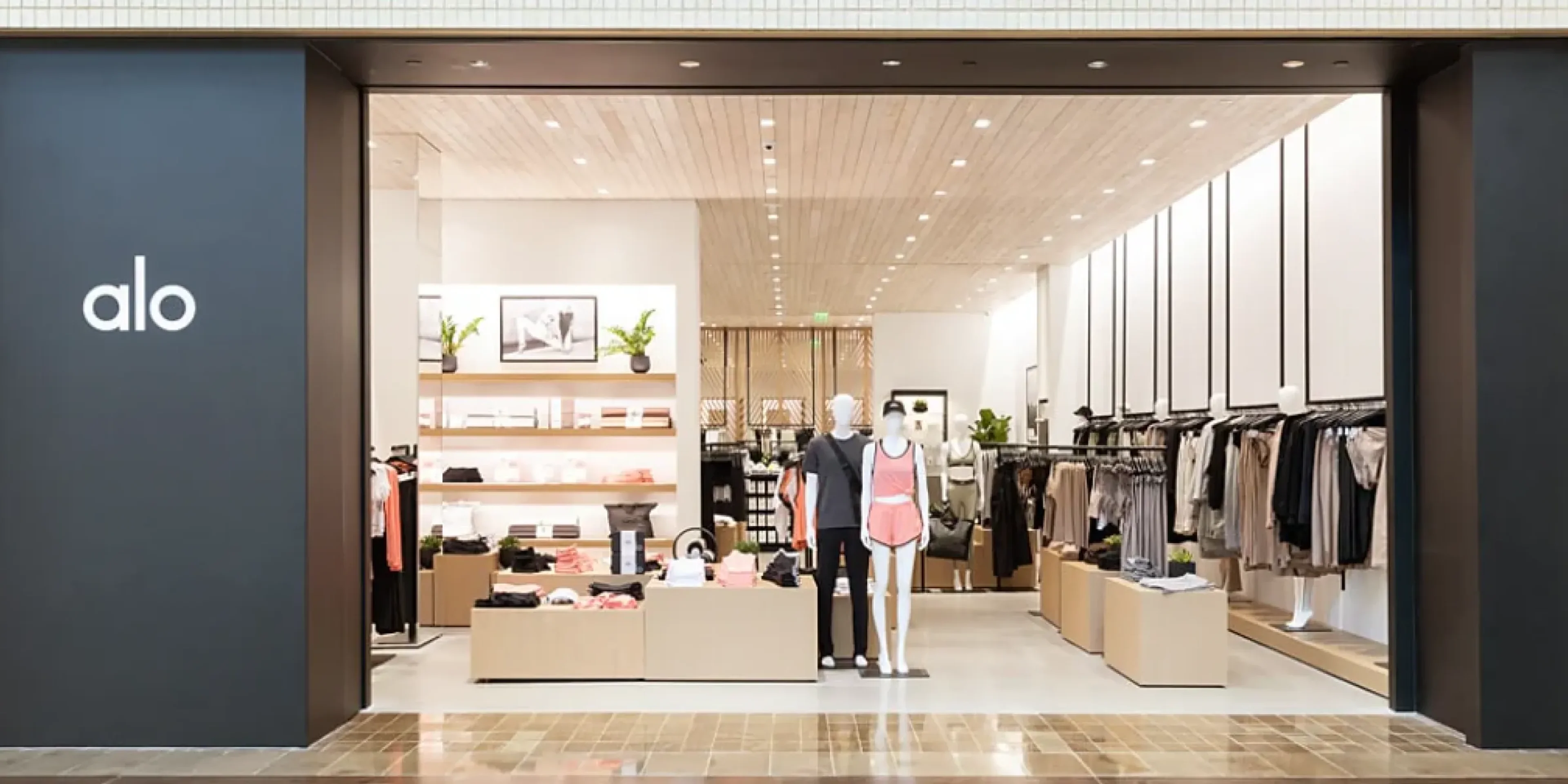 Alo Yoga storefront in a mall