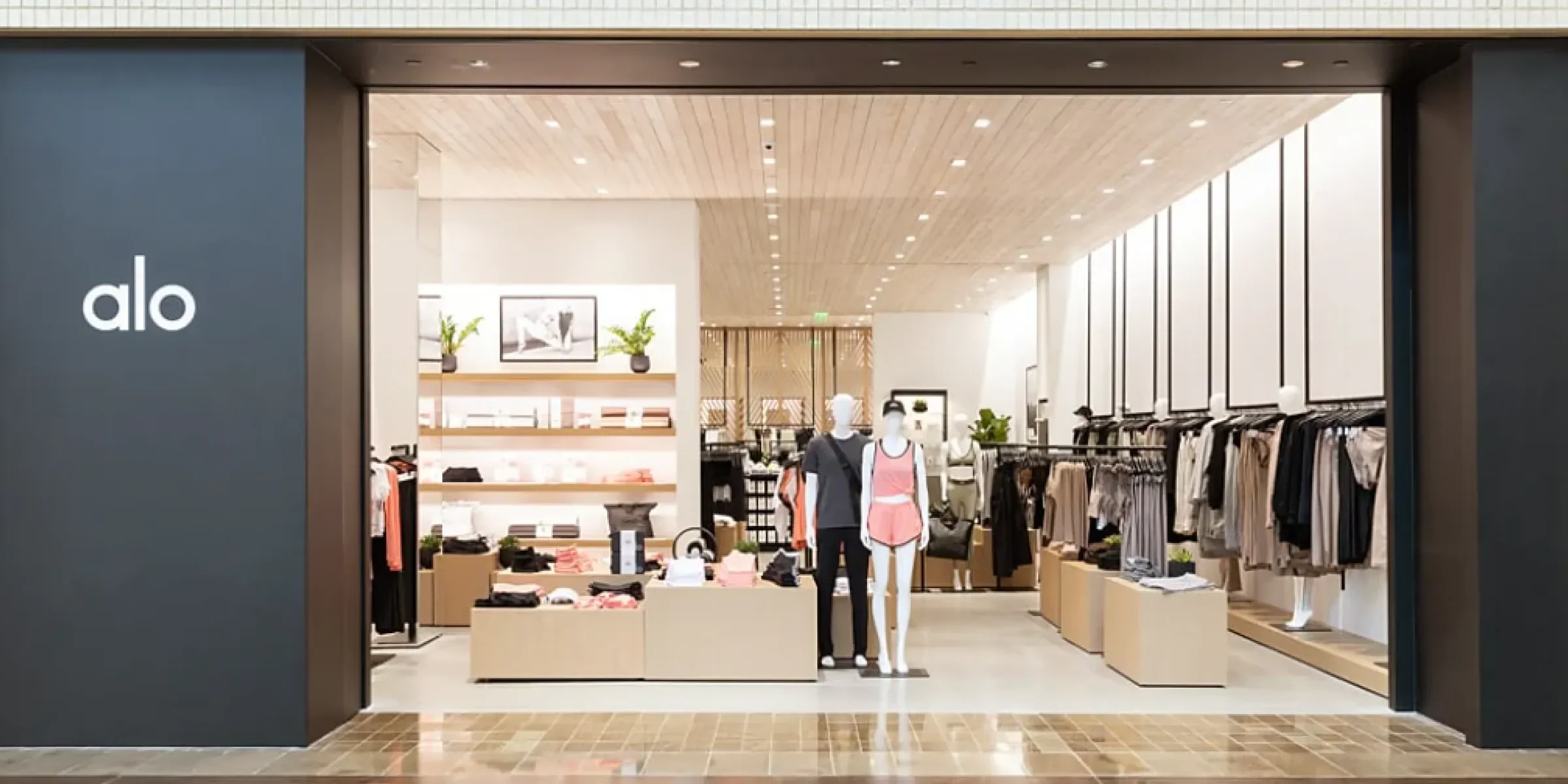 Alo Yoga storefront in a mall
